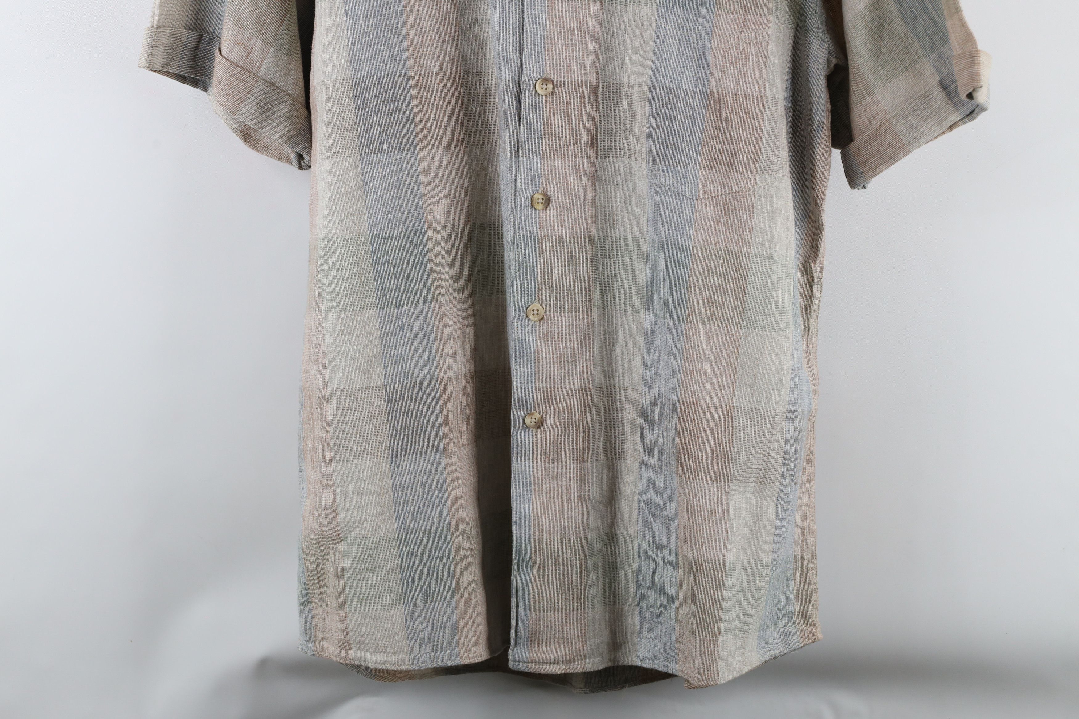 Vintage Vintage 90s Streetwear Pastel Linen Blend Button Down Shirt Size US M / EU 48-50 / 2 - 3 Thumbnail