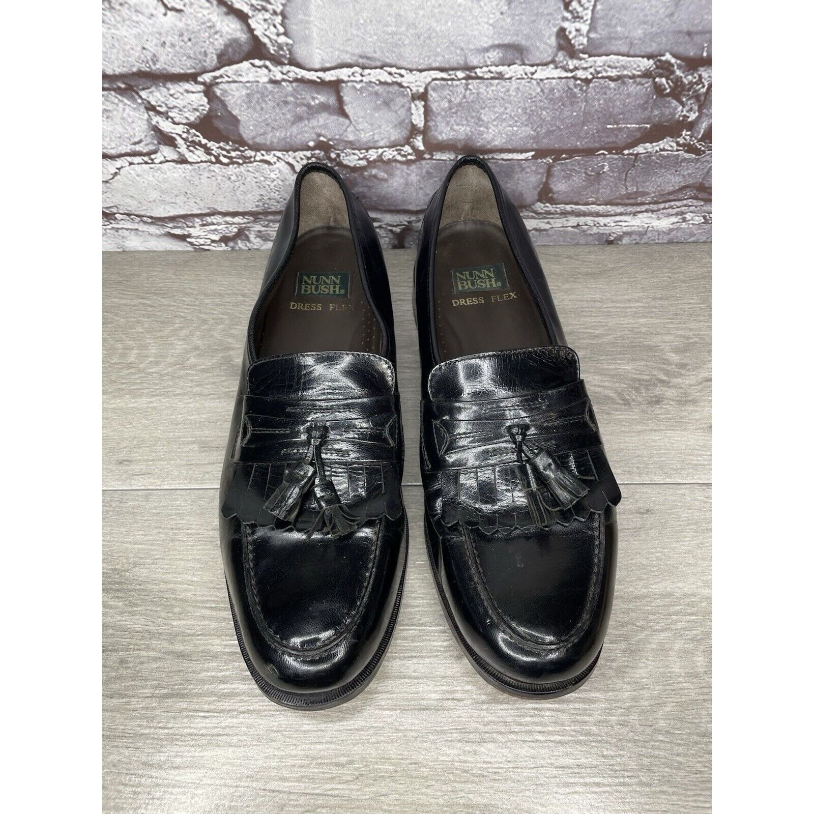 Nunn Bush Nunn Bush Dress Flex Black Leather Kiltie Tassel Loafers Sho Size US 12 / EU 45 - 19 Thumbnail