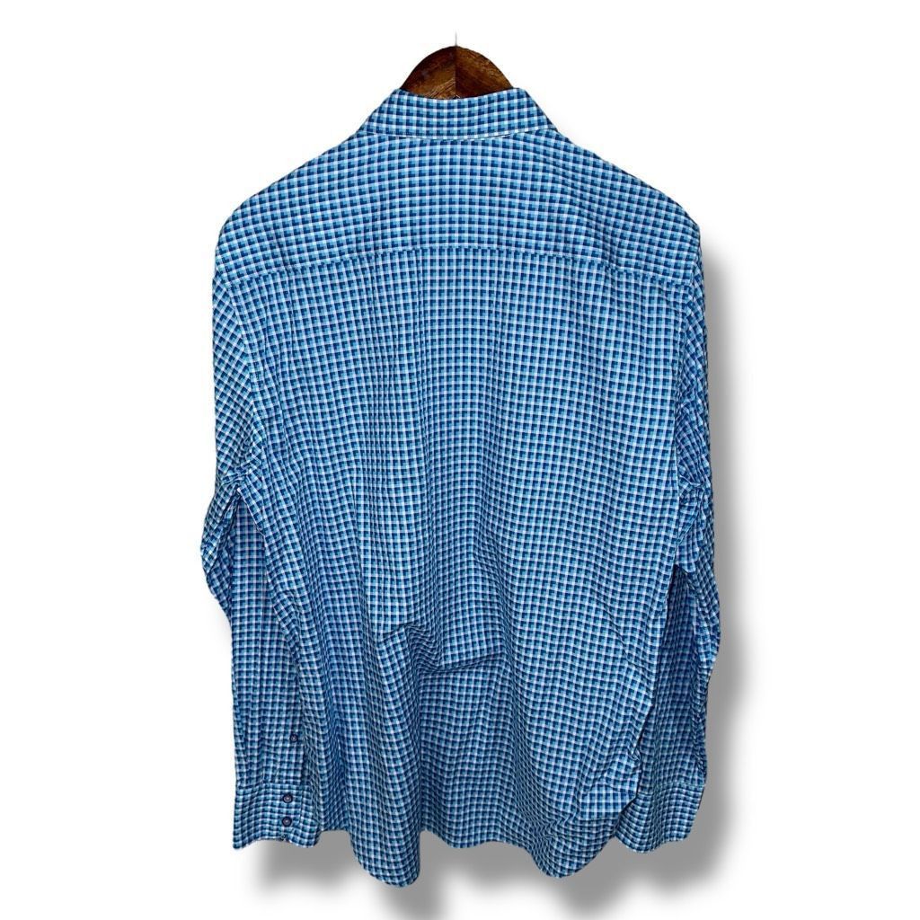 Robert Graham Robert Graham Blue Print Button Up Dress Shirt Size L Size US L / EU 52-54 / 3 - 10 Thumbnail