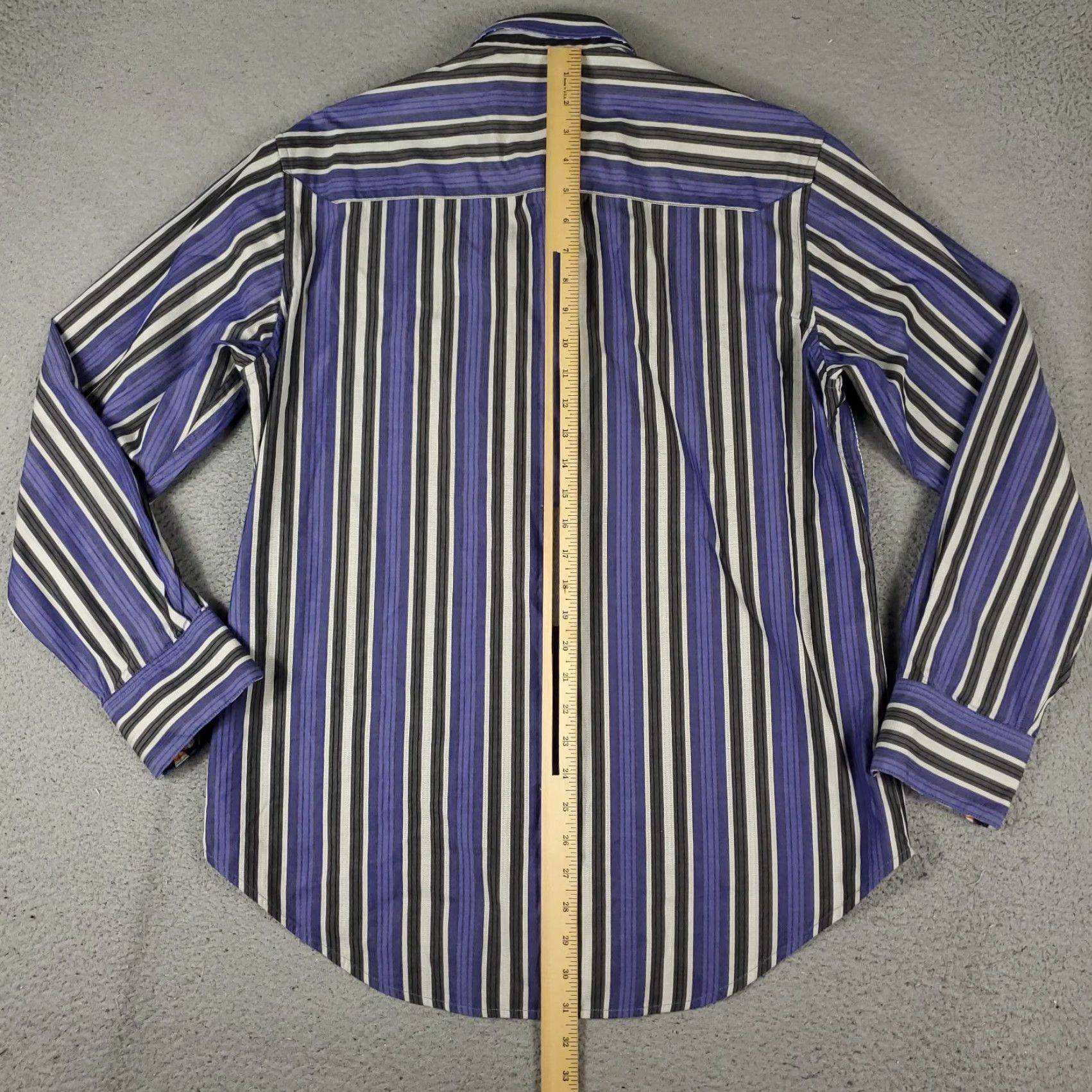 Robert Graham Robert Graham Shirt Mens Medium Blue Striped Button-Up Long Sleeve Size US M / EU 48-50 / 2 - 3 Thumbnail