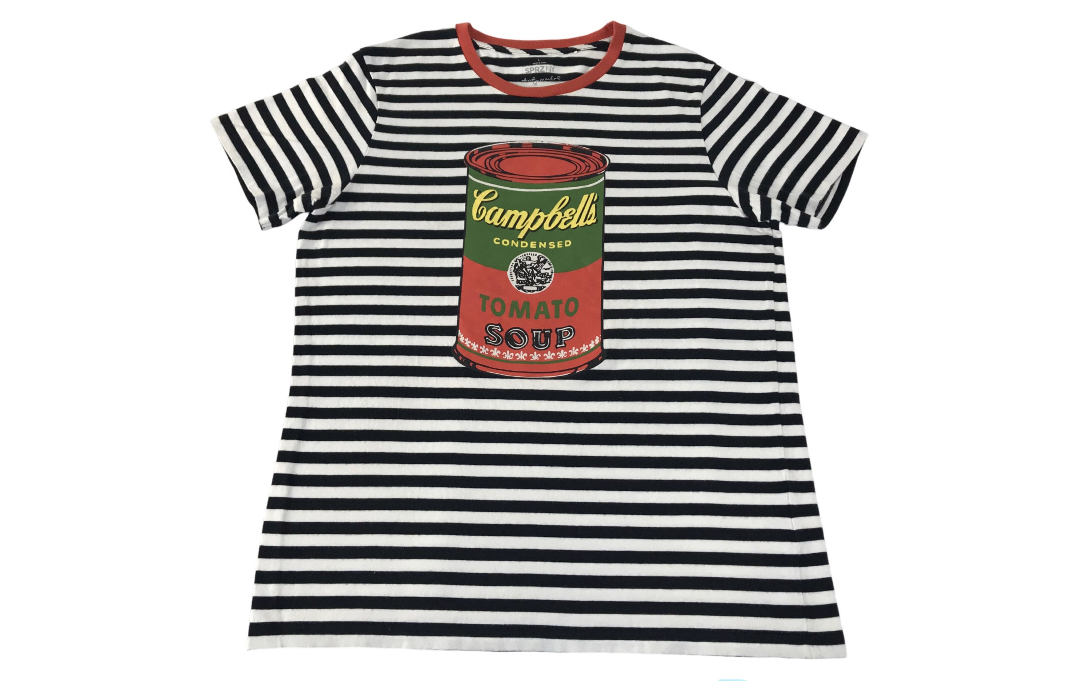 Andy Warhol Andy Warhol Campbell Tomato Soup Striped Printed Tee Size US M / EU 48-50 / 2 - 1 Thumbnail