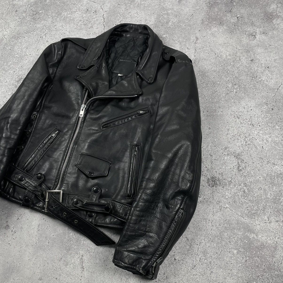 Other Vintage 90s Biker - Moto USA Leather Jacket Size US S / EU 44-46 / 1 - 3 Thumbnail