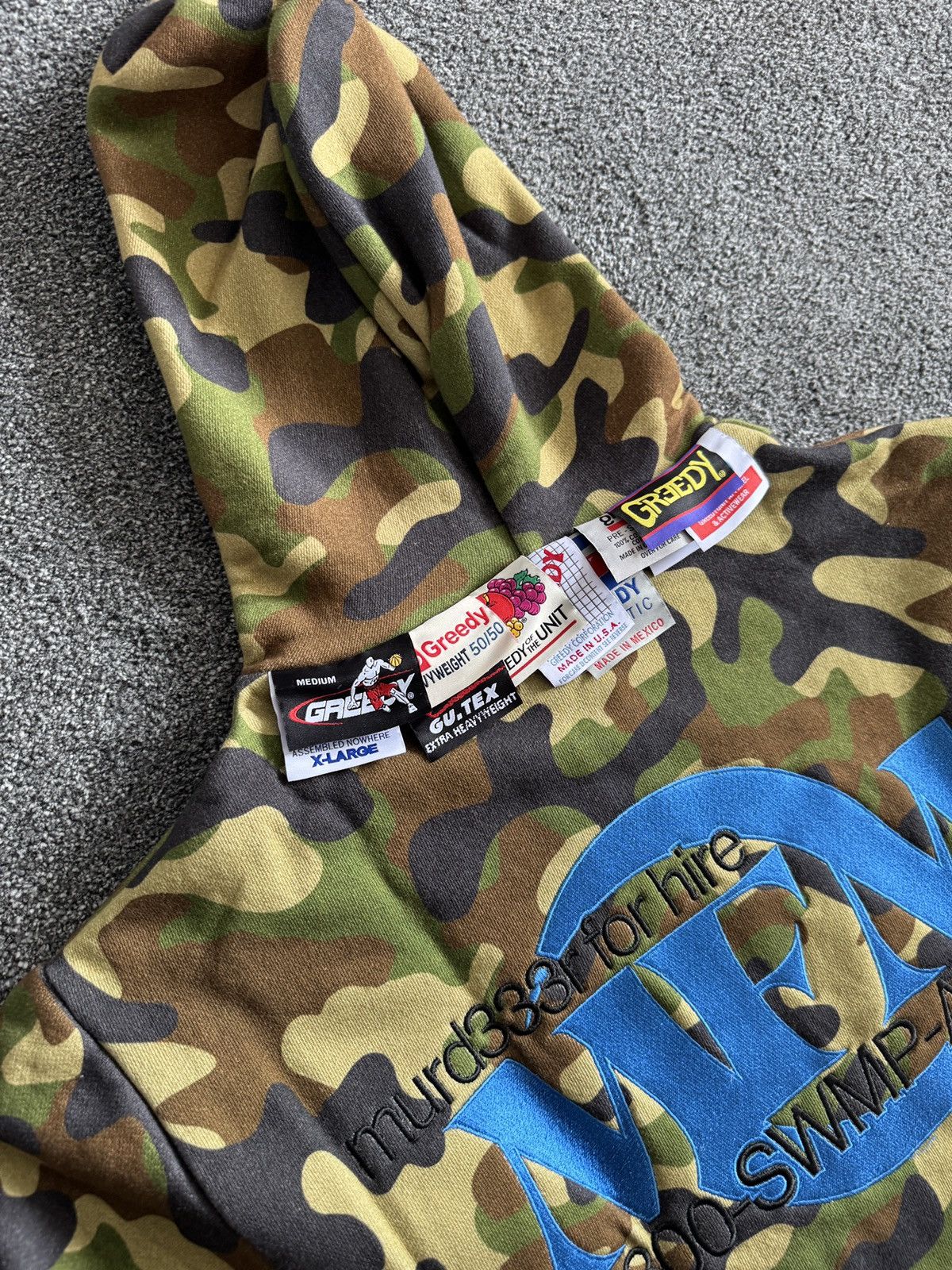 Greedy Unit × murd333r.fm Murd333r.FM x Greedy Unit Multi Tag Zip Up Hoodie Camo Size US S / EU 44-46 / 1 - 9 Thumbnail