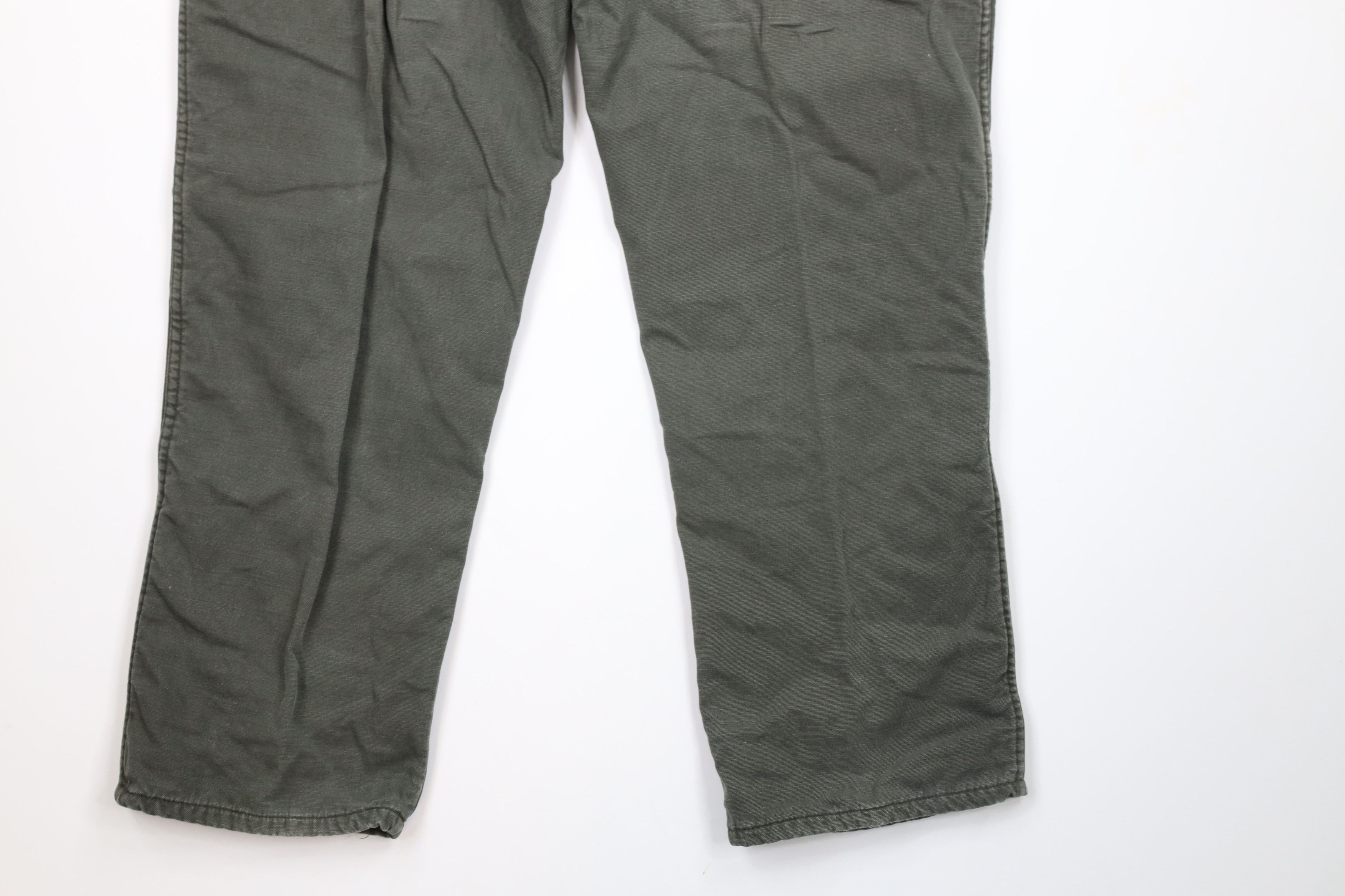 L.L. Bean × Vintage Vintage 90s LL Bean Flannel Lined Canvas Pants Green USA Size US 36 / EU 52 - 12 Thumbnail