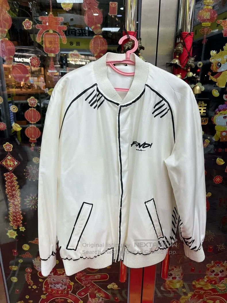 Fendi Fendi White sports casual jacket, 100% silk material Size US M / EU 48-50 / 2 - 1 Thumbnail