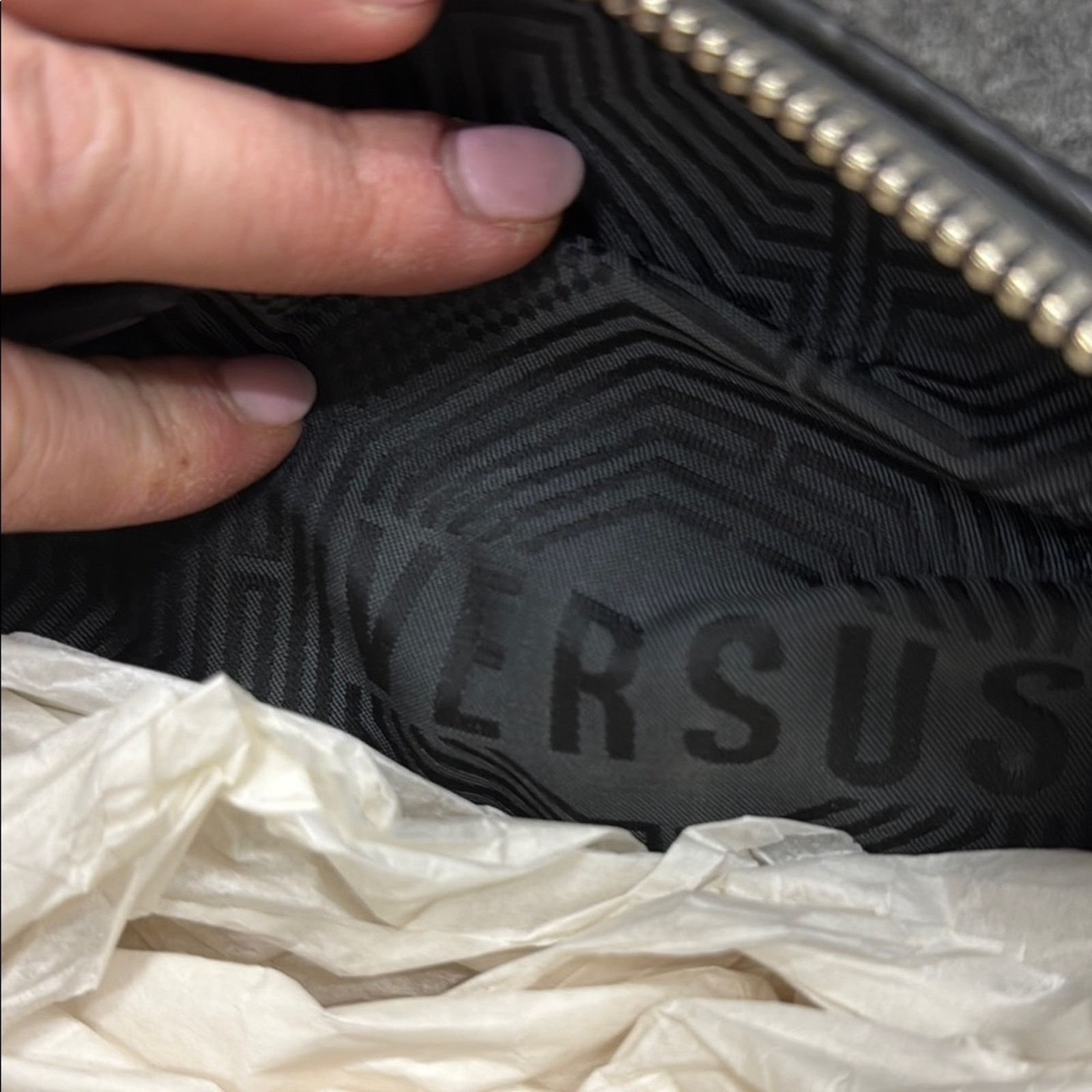 Versus Versace Versus Versace Black Fringe Leather Women's Handbag Size ONE SIZE - 9 Thumbnail