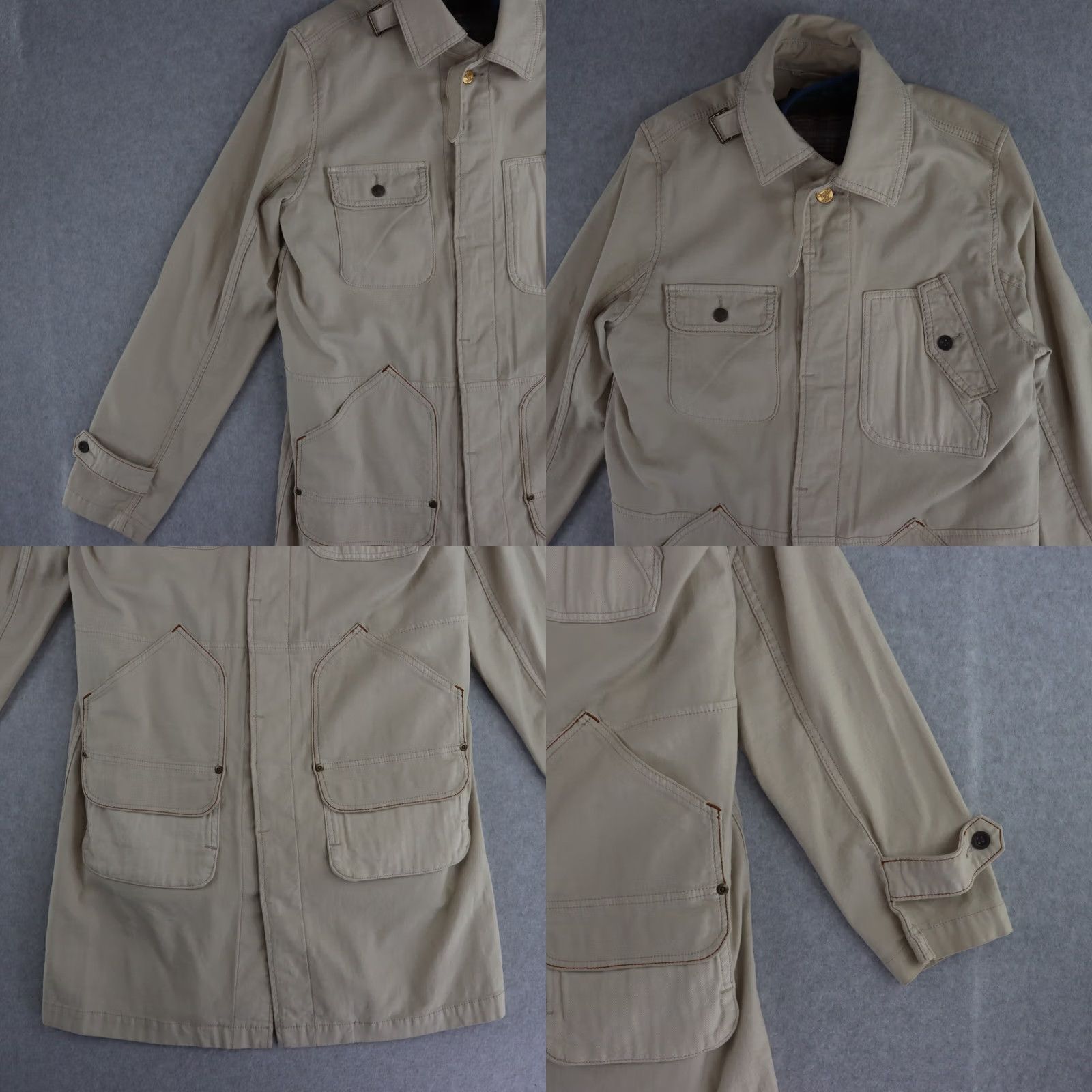 Sugar Cube Sugar Womens Coat Beige Medium Long Coat w Pockets Size M / US 6-8 / IT 42-44 - 9 Thumbnail