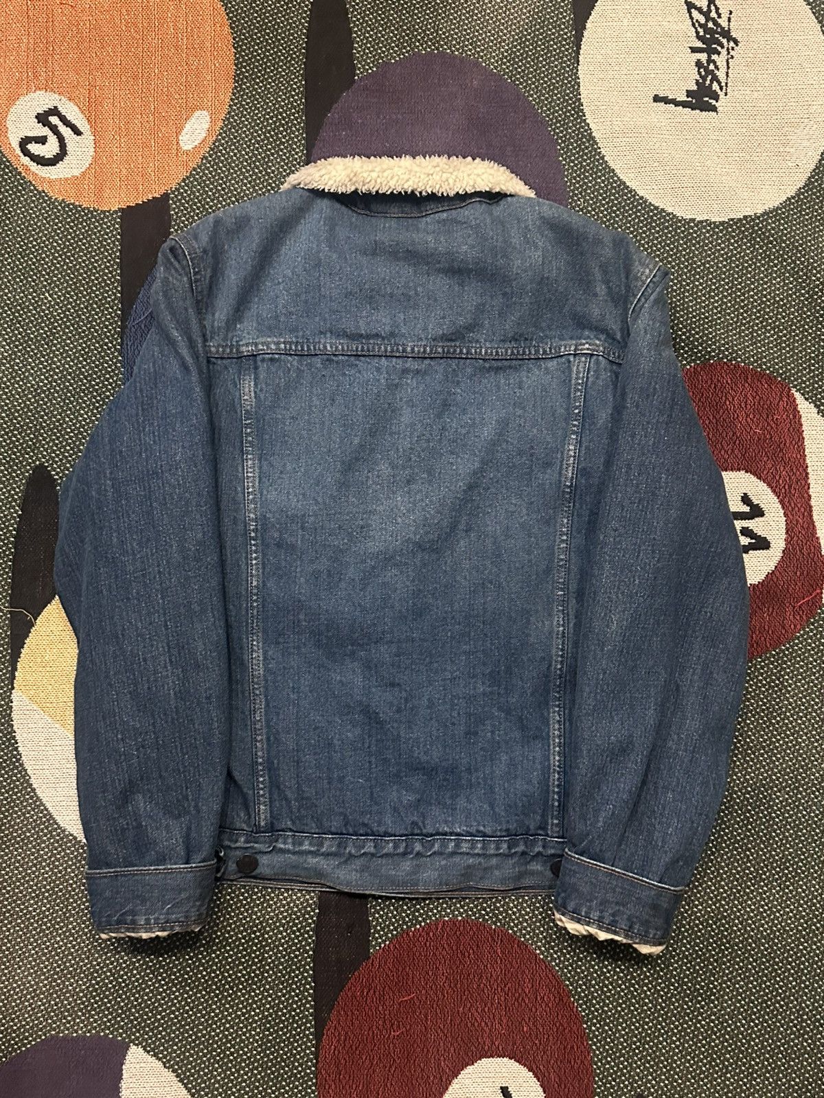 Vintage Denim Fleece Jacket Size US M / EU 48-50 / 2 - 2 Thumbnail