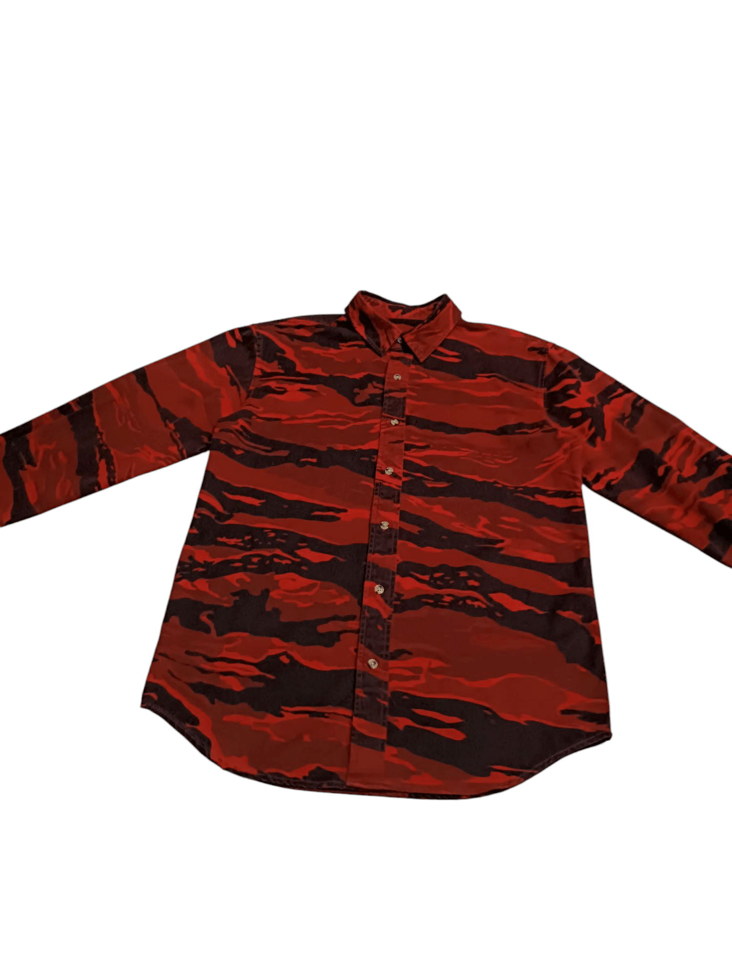 Black Scale Black Scale Red and Black Tiger Stripe Cotton Shirt Size US M / EU 48-50 / 2 - 4 Thumbnail