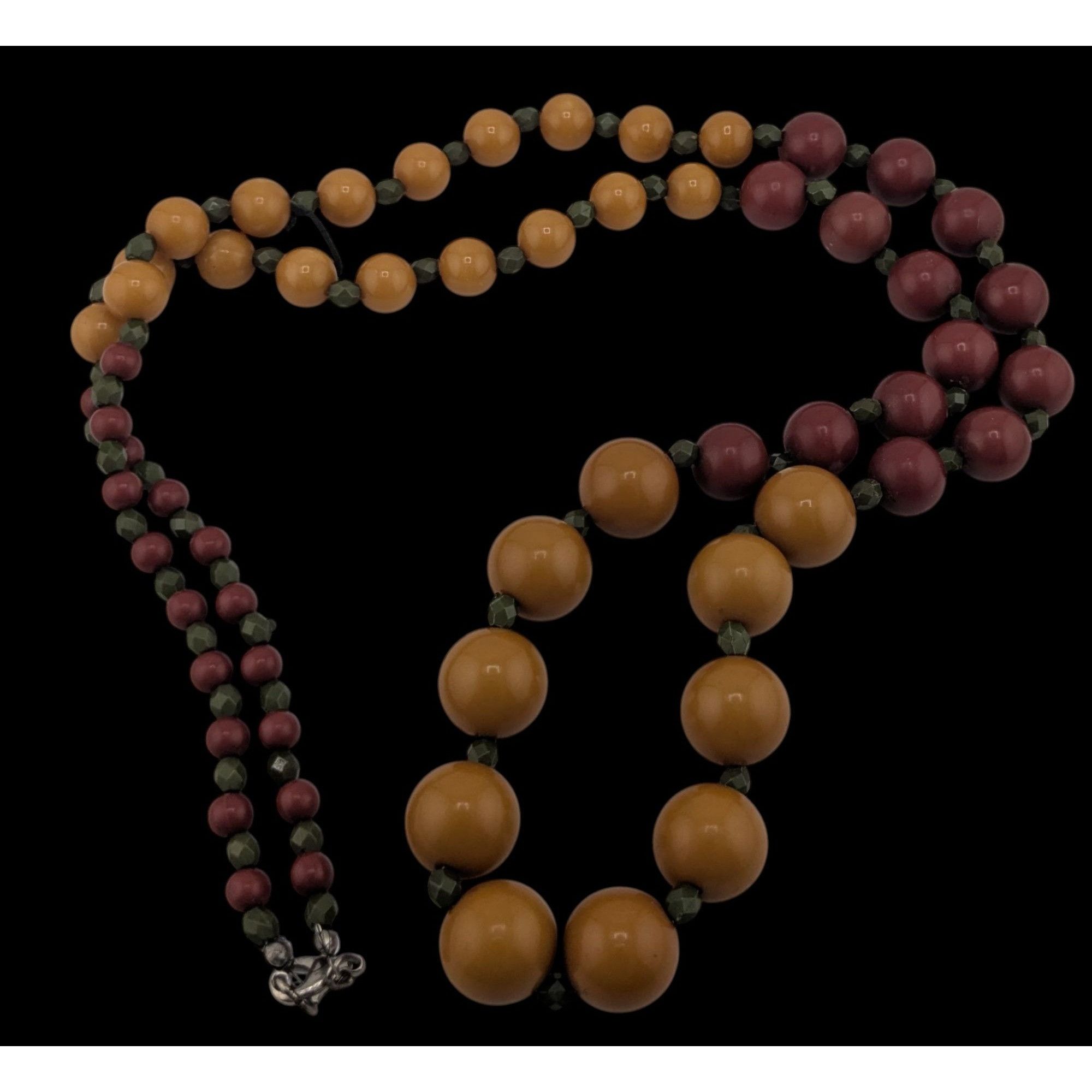Other Vintage Bohemian Festival Necklace With Mustard & Burgundy B Size ONE SIZE - 1 Thumbnail