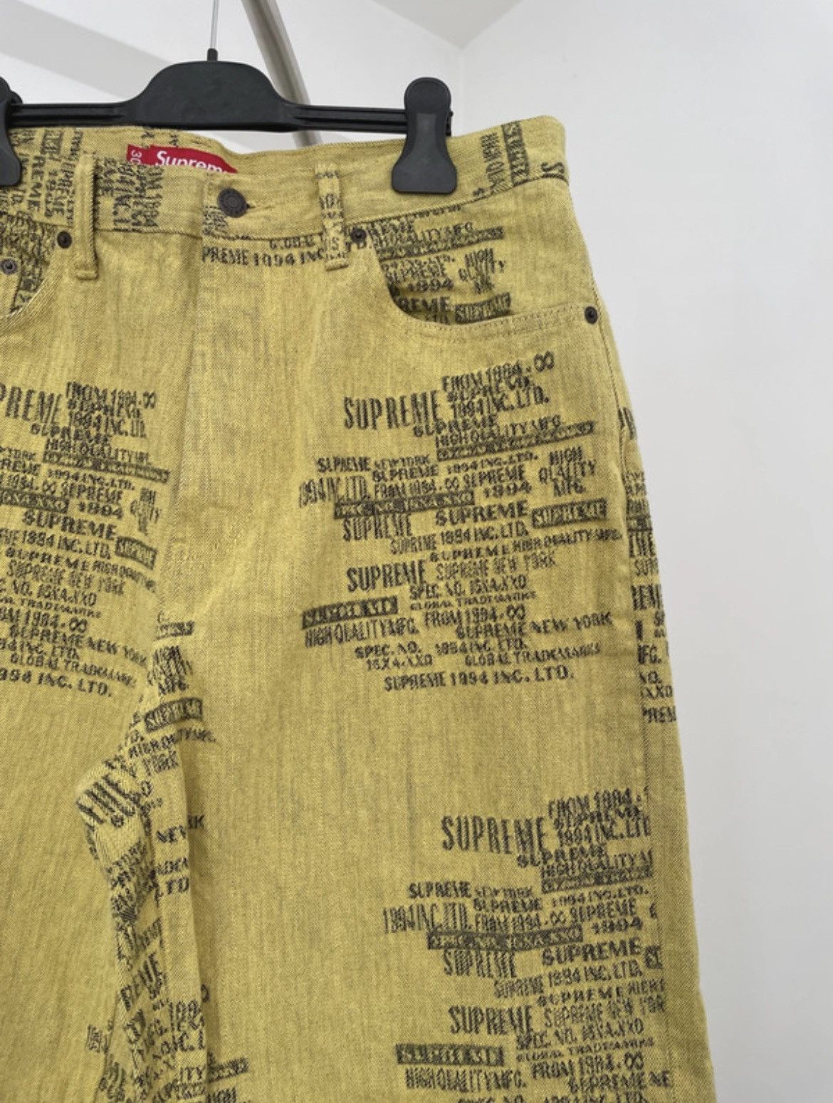 Supreme Supreme Trademark Jacquard Baggy Jean Yellow Washed Size US 30 / EU 46 - 2 Thumbnail