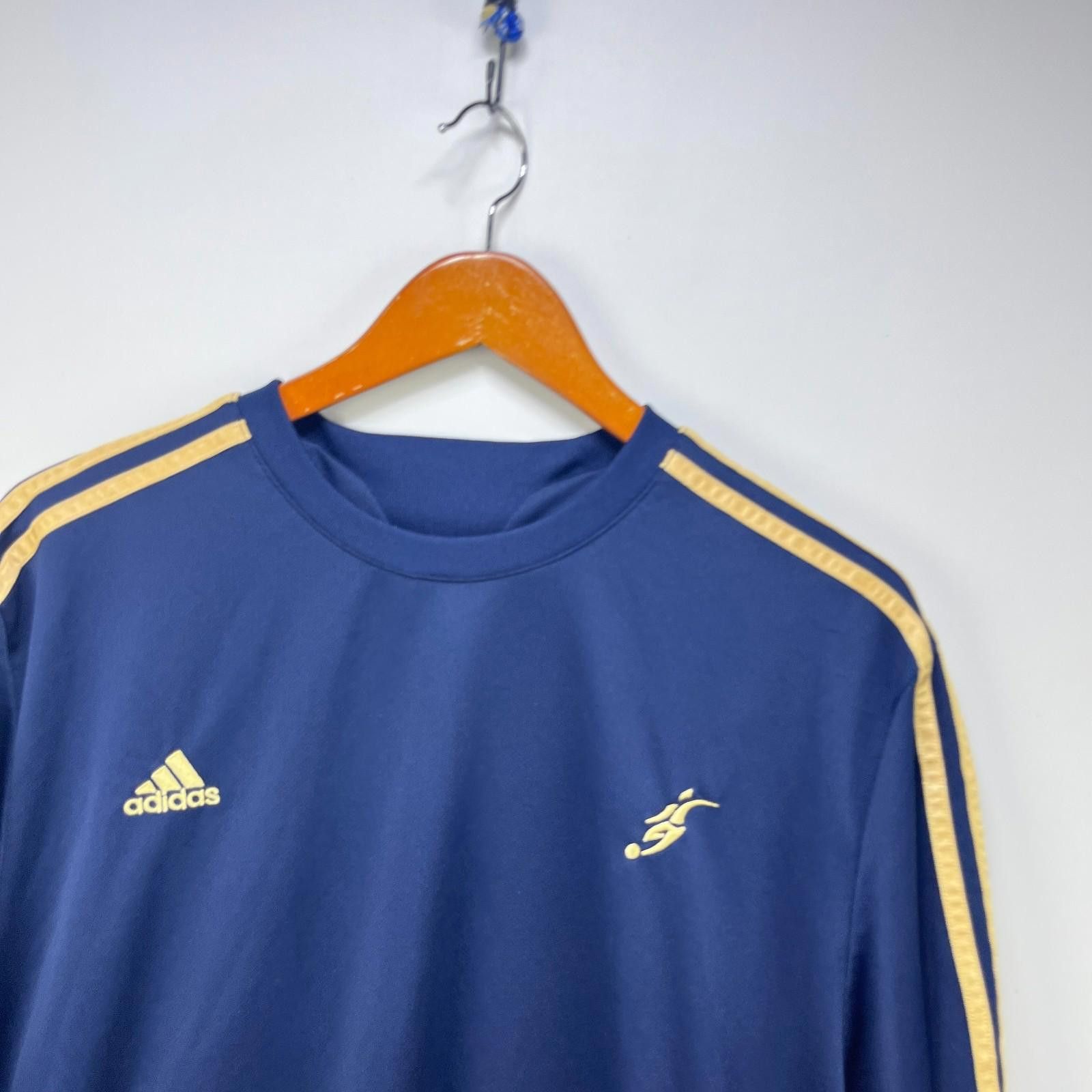 Adidas Vintage Adidas Jersey Navy Gold Stripes Soccer Shirt X Size ONE SIZE - 2 Thumbnail