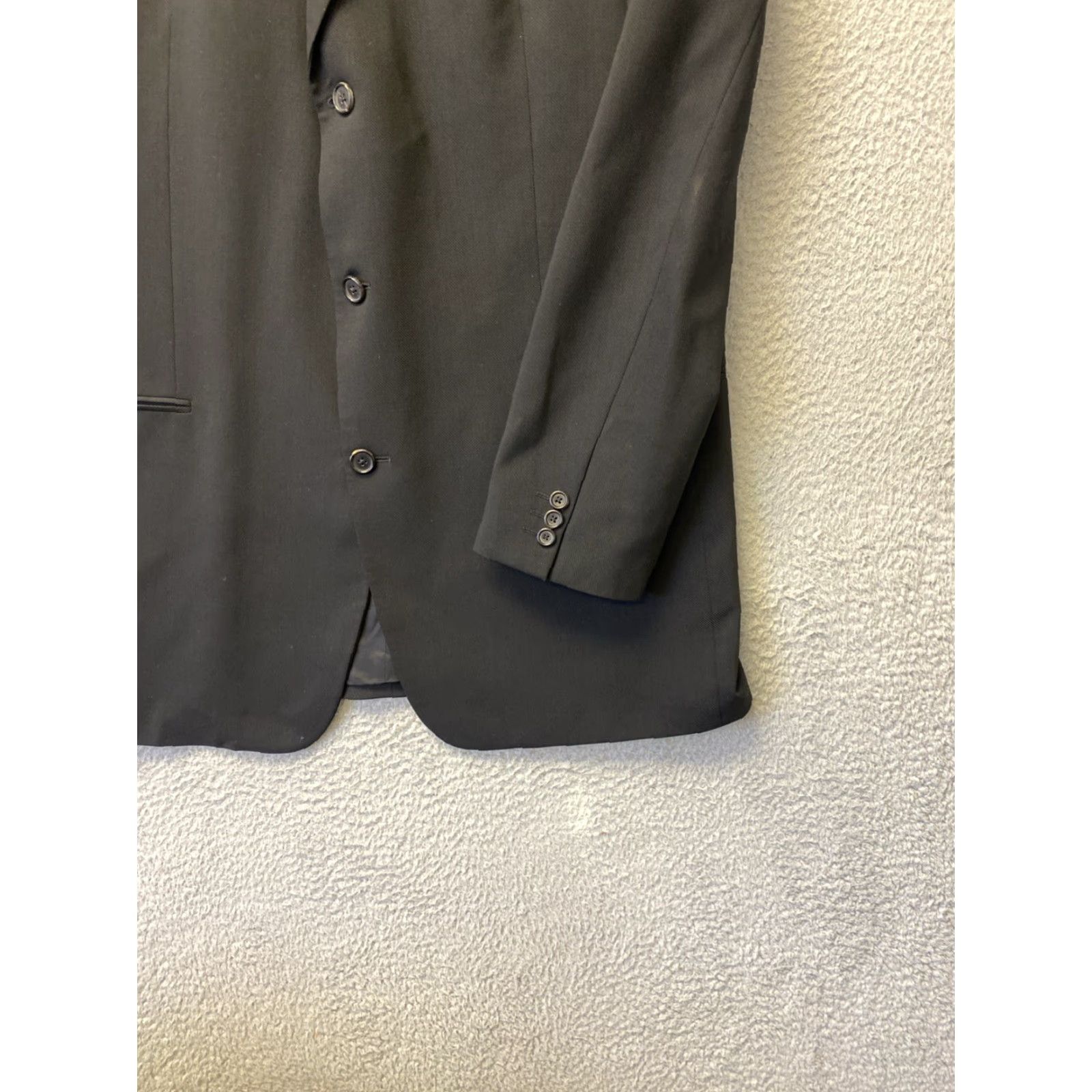 Hugo Boss VINTAGE HUGO BOSS Blazer Single-Breasted 3-Button Wool Black 46L Men’s Long Regular Suit Coat Mens Size 46L - 2 Thumbnail