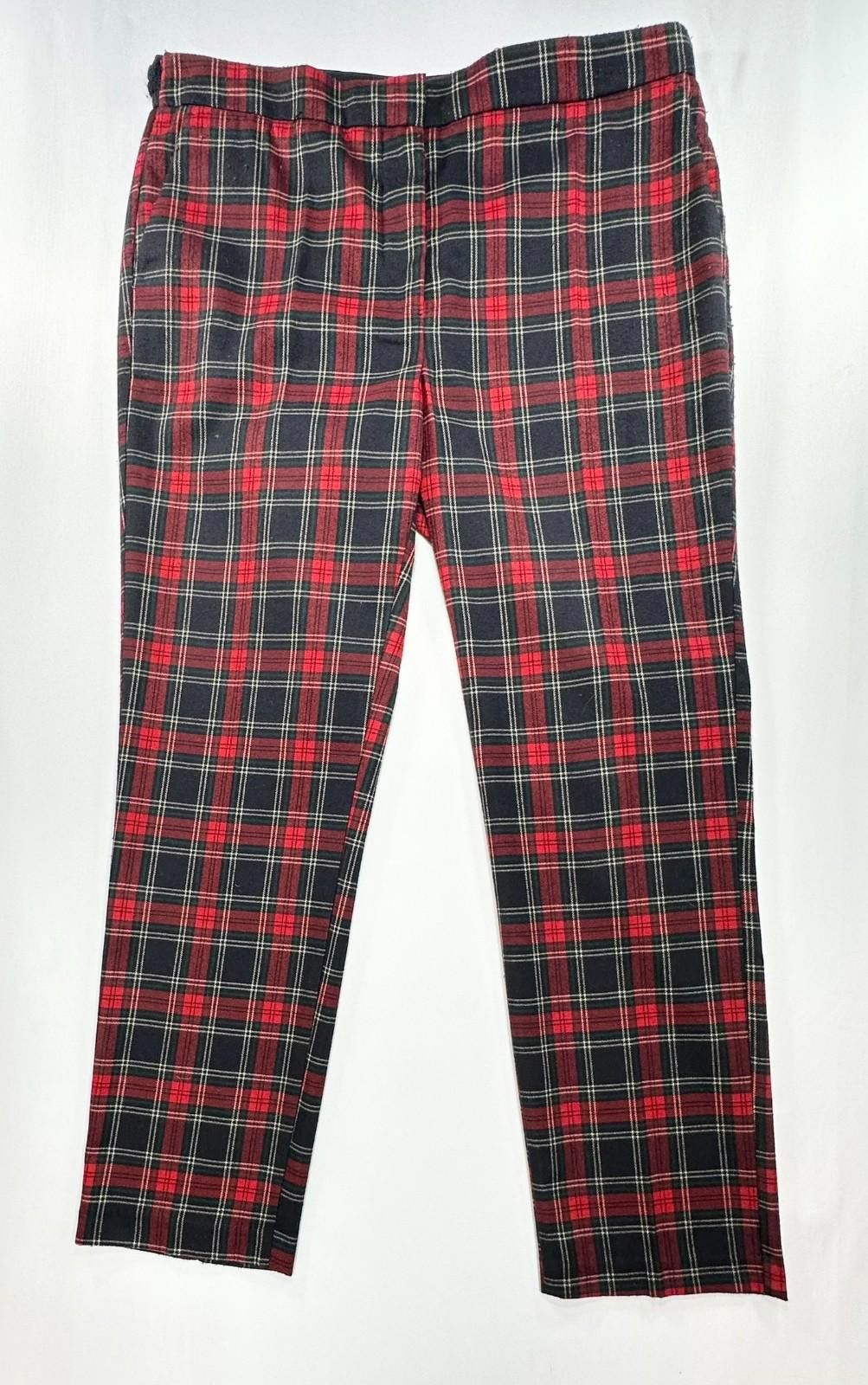 Zara Zara Basic Plaid Straight Leg Track Pants Red Mens L Size US 34 / EU 50 - 1 Thumbnail