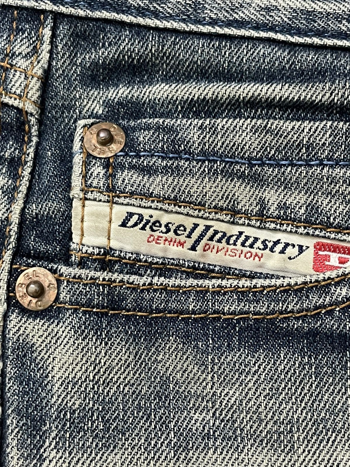 Diesel × Vintage Sick🔥Vtg Ripped Jeans Diesel Industry Embroidery denim Size 29" - 14 Thumbnail