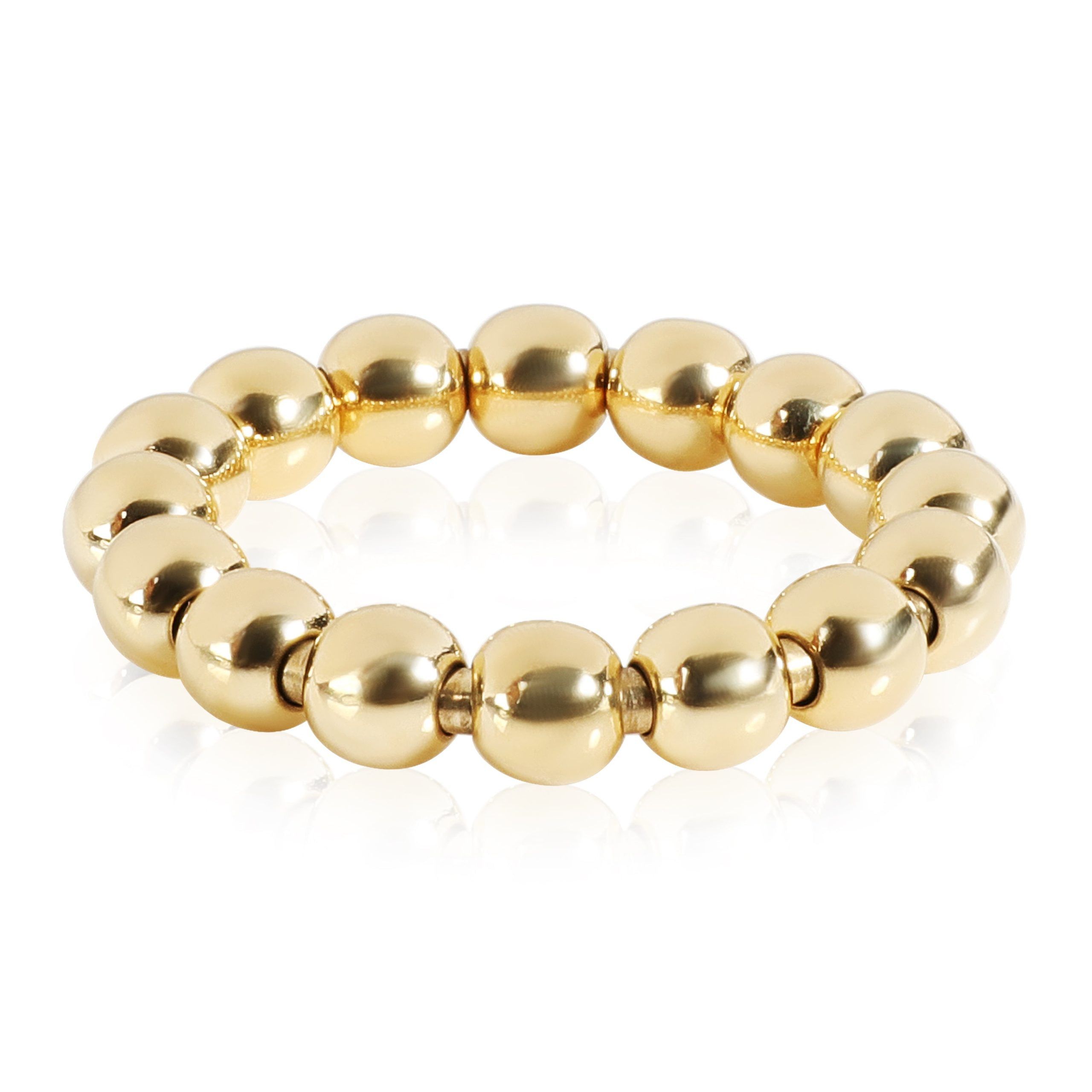 Stretchy Bead Ring in 18k Yellow Gold 4mm