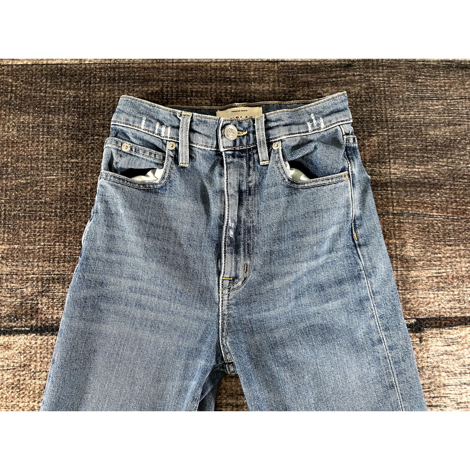 SLVRLAKE $329 SLVRLAKE London High Rise Straight Leg Blue Jeans 24x29 Size 24" / US 00 / IT 34 - 2 Thumbnail