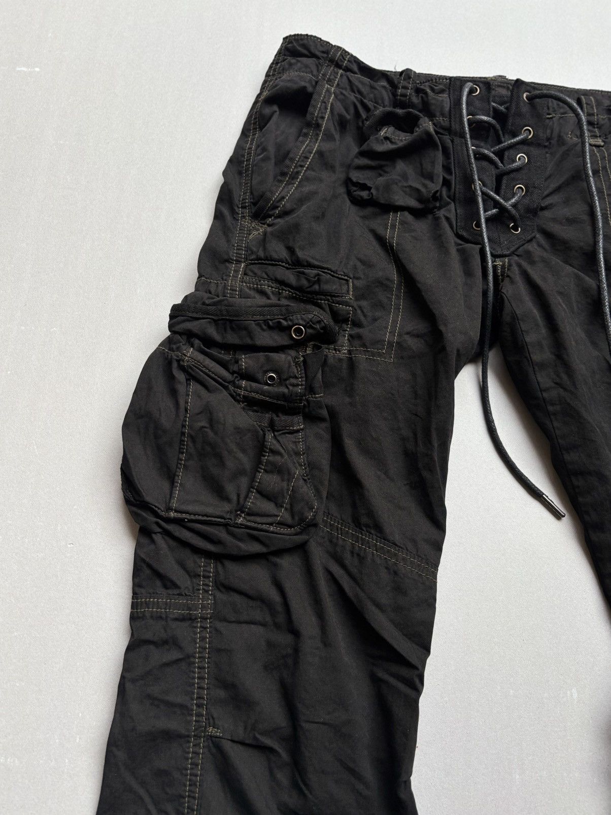 Japanese Brand lace up flare cargo pants Size US 29 - 4 Thumbnail