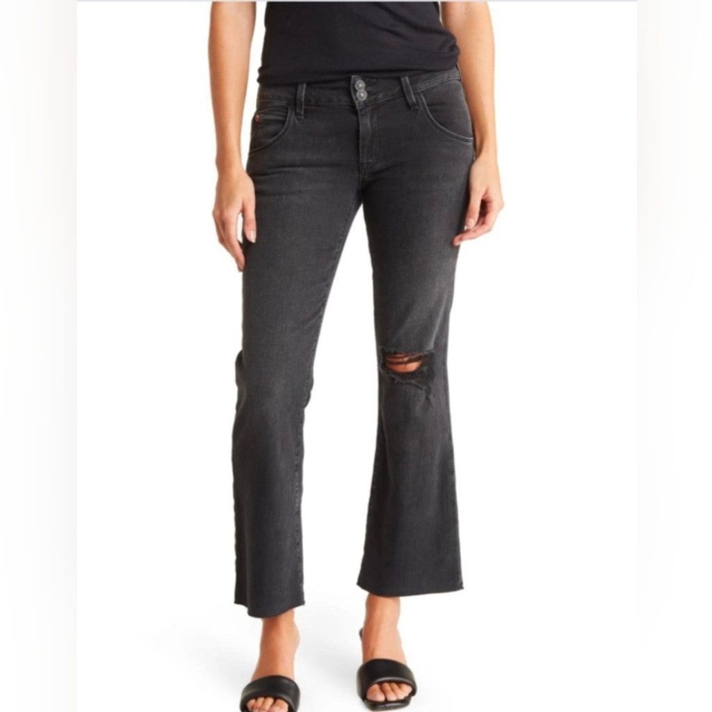 Hudson Hudson Jeans Collin Raw-Edge Mid Rise Cropped Jeans Size 26 Size 26" / US 2 / IT 38 - 1 Thumbnail