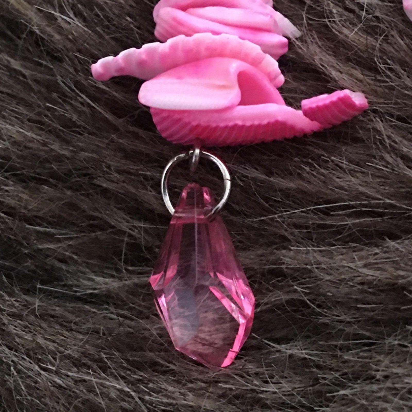 Jewelry Pink faux shell and gem dangle fish hook earrings Size ONE SIZE - 4 Thumbnail