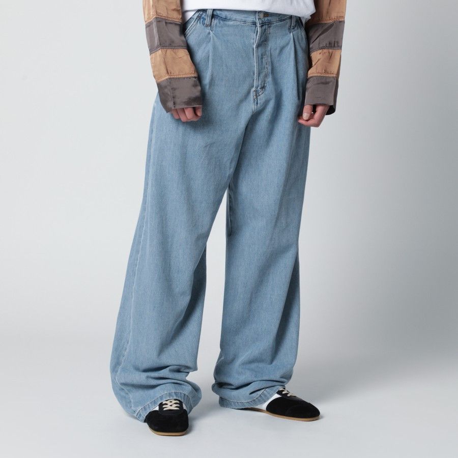 Dries Van Noten o1d2blof0226 Wide Leg Jeans in Light Blue Size US 31 - 3 Thumbnail