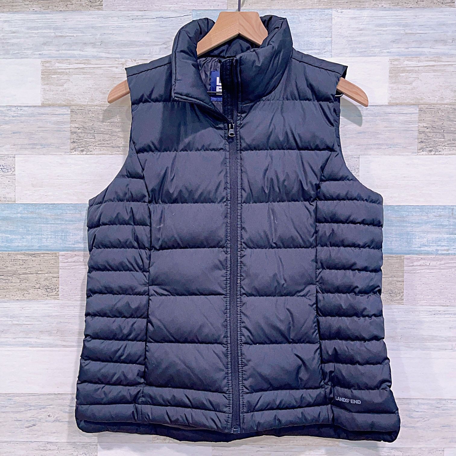 Lands' End Lands End Down Puffer Vest Jacket Black Full Zip Insulated M Size M / US 6-8 / IT 42-44 - 1 Thumbnail