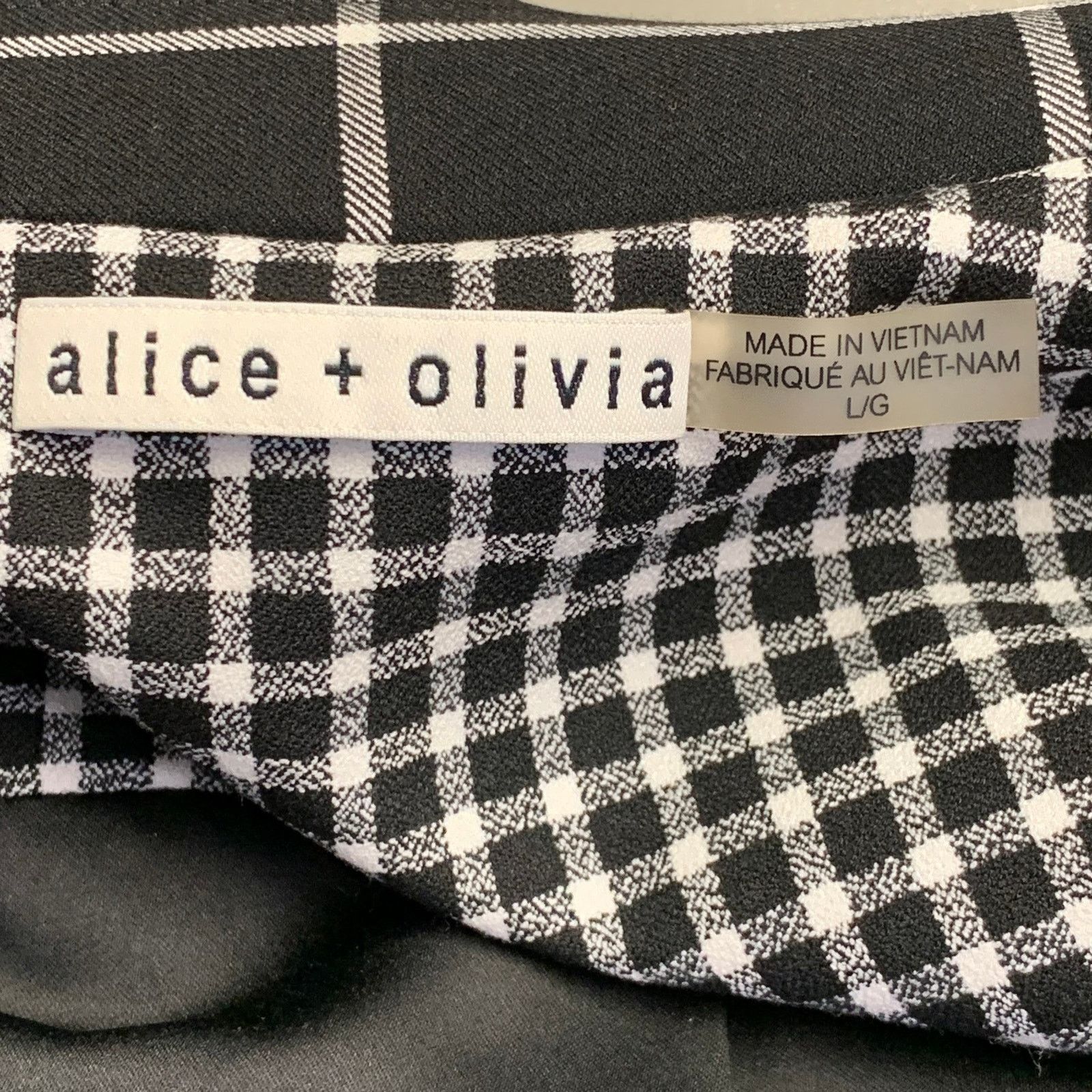 Alice + Olivia Black White Plaid Double Breasted Belted Trenchcoat Size L / US 10 / IT 46 - 6 Thumbnail