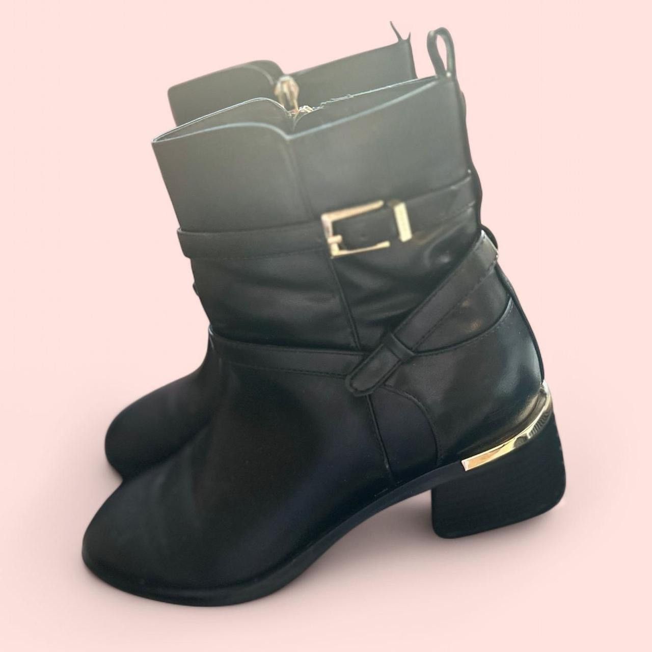 Calvin Klein Calvin Klein Women Jasen Block Heel Almond Toe Dress Booties Size US 7.5 / IT 37.5 - 1 Thumbnail