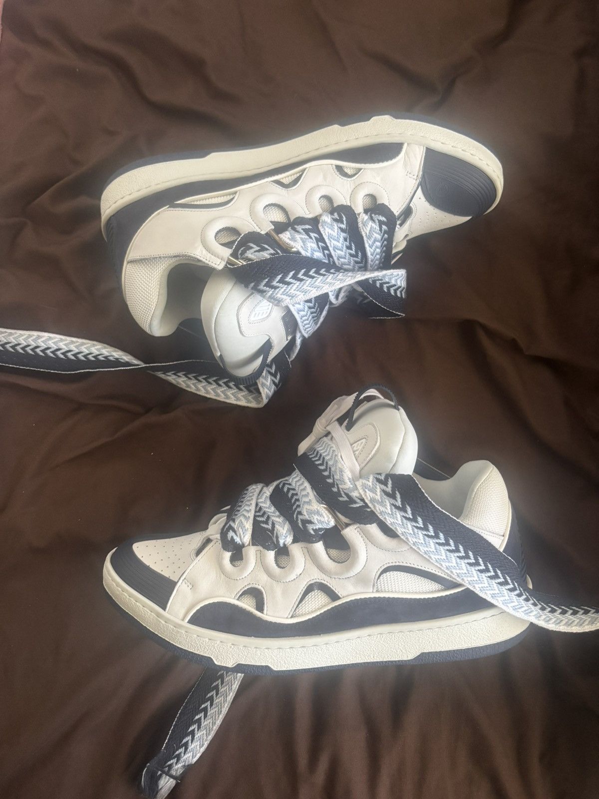 Lanvin Lanvin Curb Sneakers 'White Navy Blue' Size US 11.5 / EU 44-45 - 1 Thumbnail