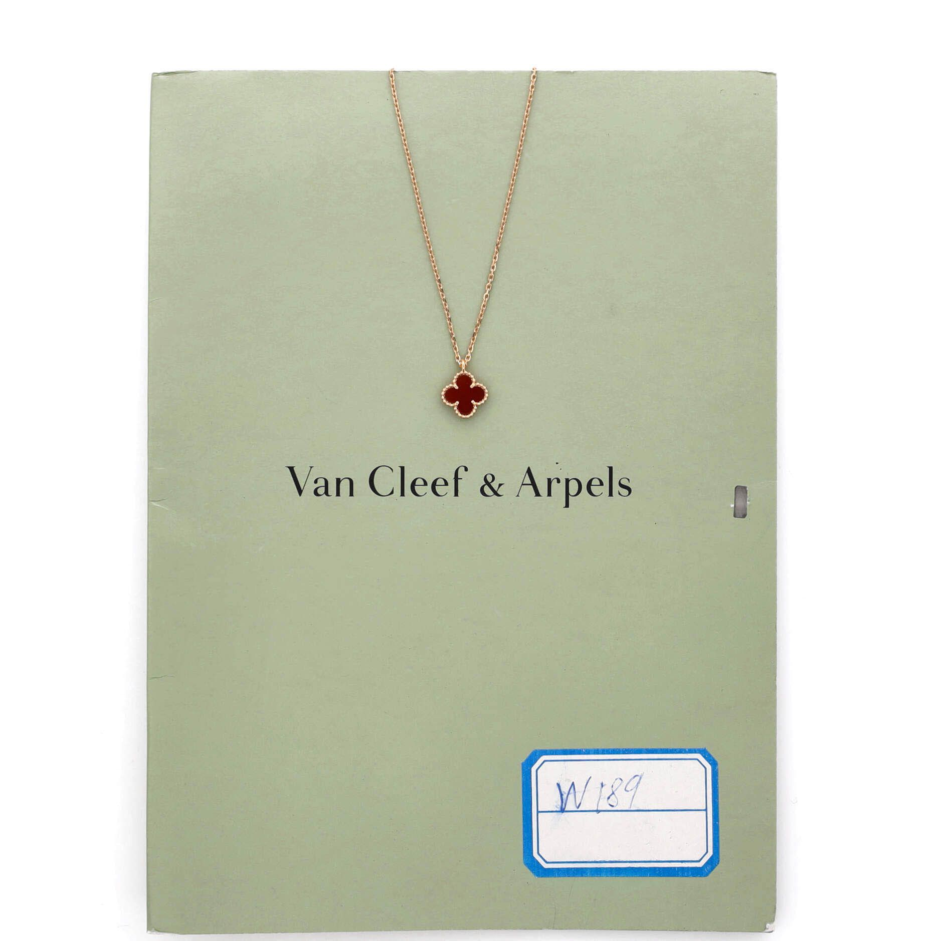 Van Cleef & Arpels Sweet Alhambra Pendant Necklace 18K Rose Gold and Carnelian Size ONE SIZE - 1 Thumbnail