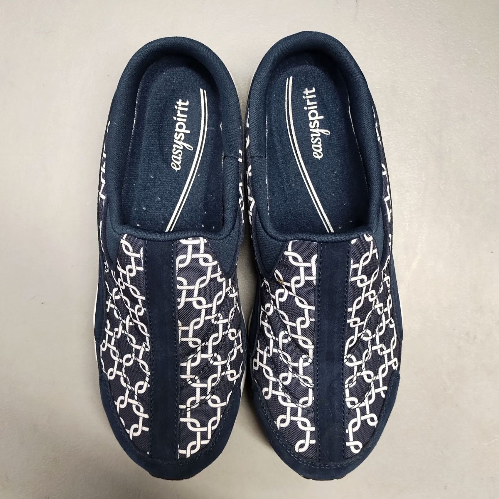 Vintage Easy Spirit Traveltime Clogs Womens US 9W Blue White Slip On Size ONE SIZE - 6 Thumbnail