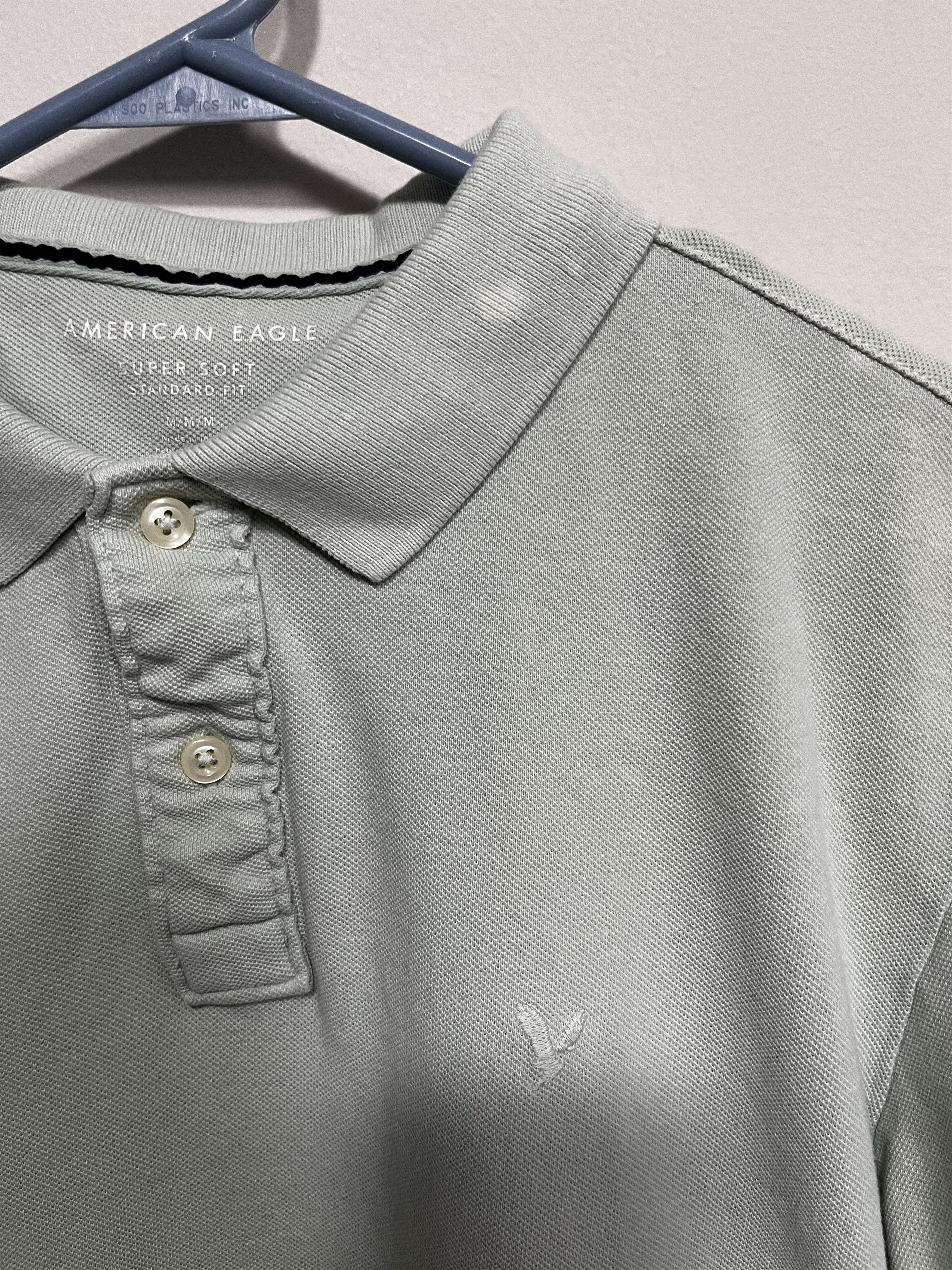 American Eagle Outfitters American Eagle Super Soft Standard Fit Polo Green (M) Size US M / EU 48-50 / 2 - 4 Thumbnail