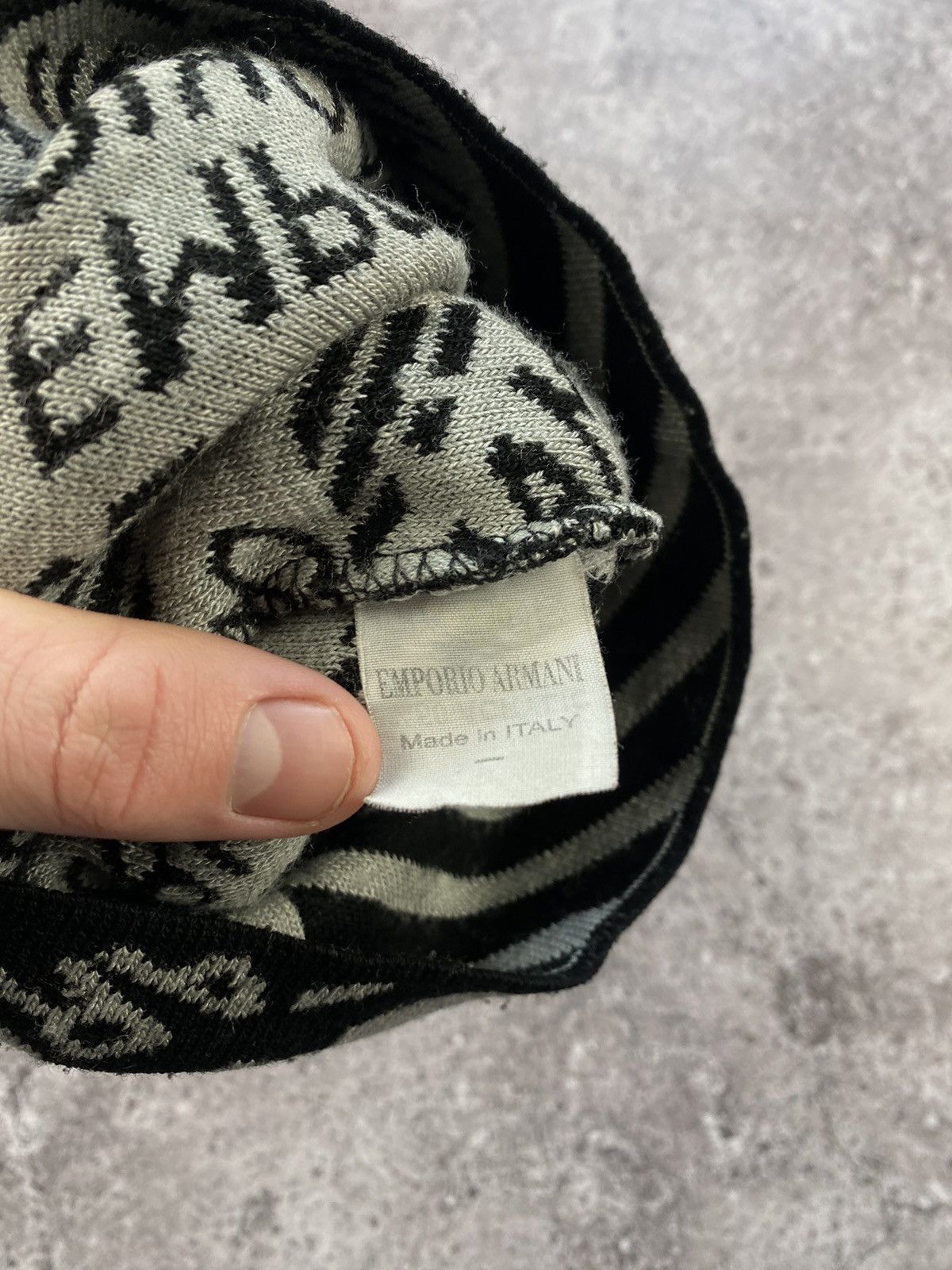 Armani × Emporio Armani × Vintage Vintage Emporio Armani monogram Big Logo beanie Hat Size ONE SIZE - 3 Thumbnail