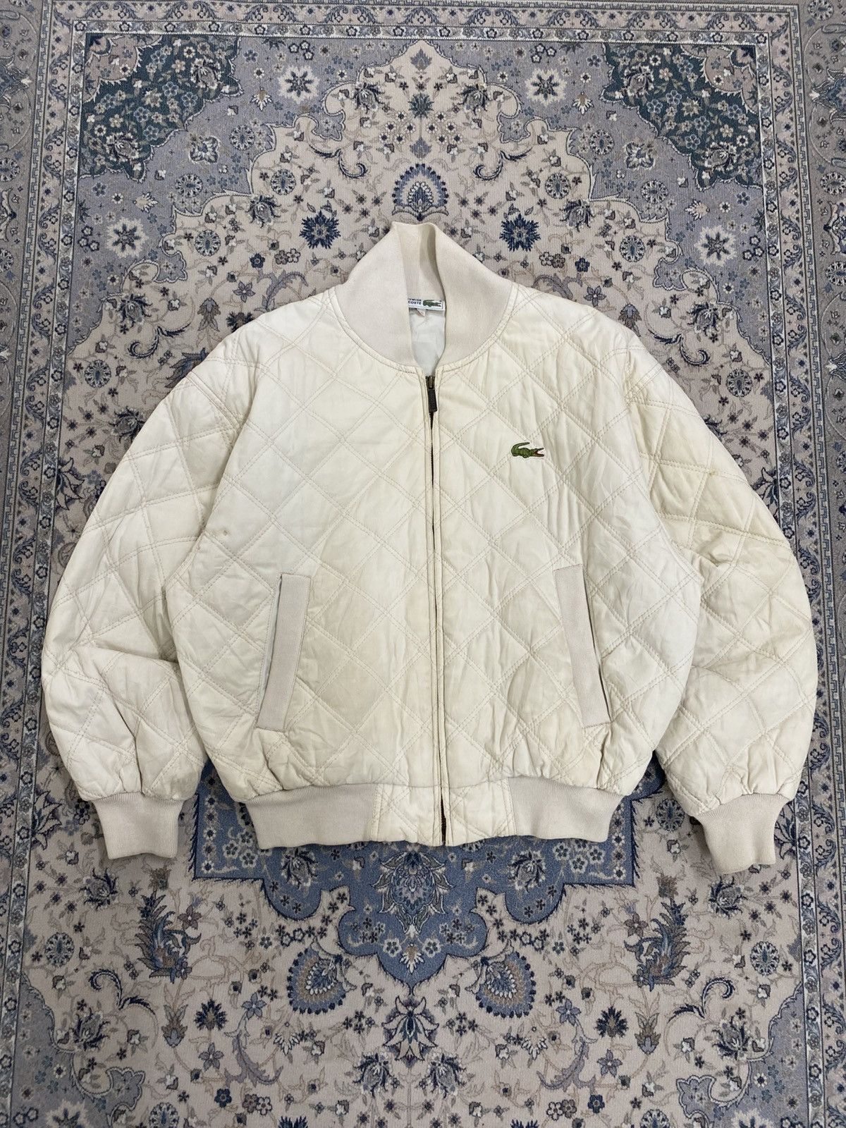 Lacoste VINTAGE 80s LACOSTE QUILTED BOMBER JACKET ZIPPER WINTER Size US S / EU 44-46 / 1 - 1 Thumbnail