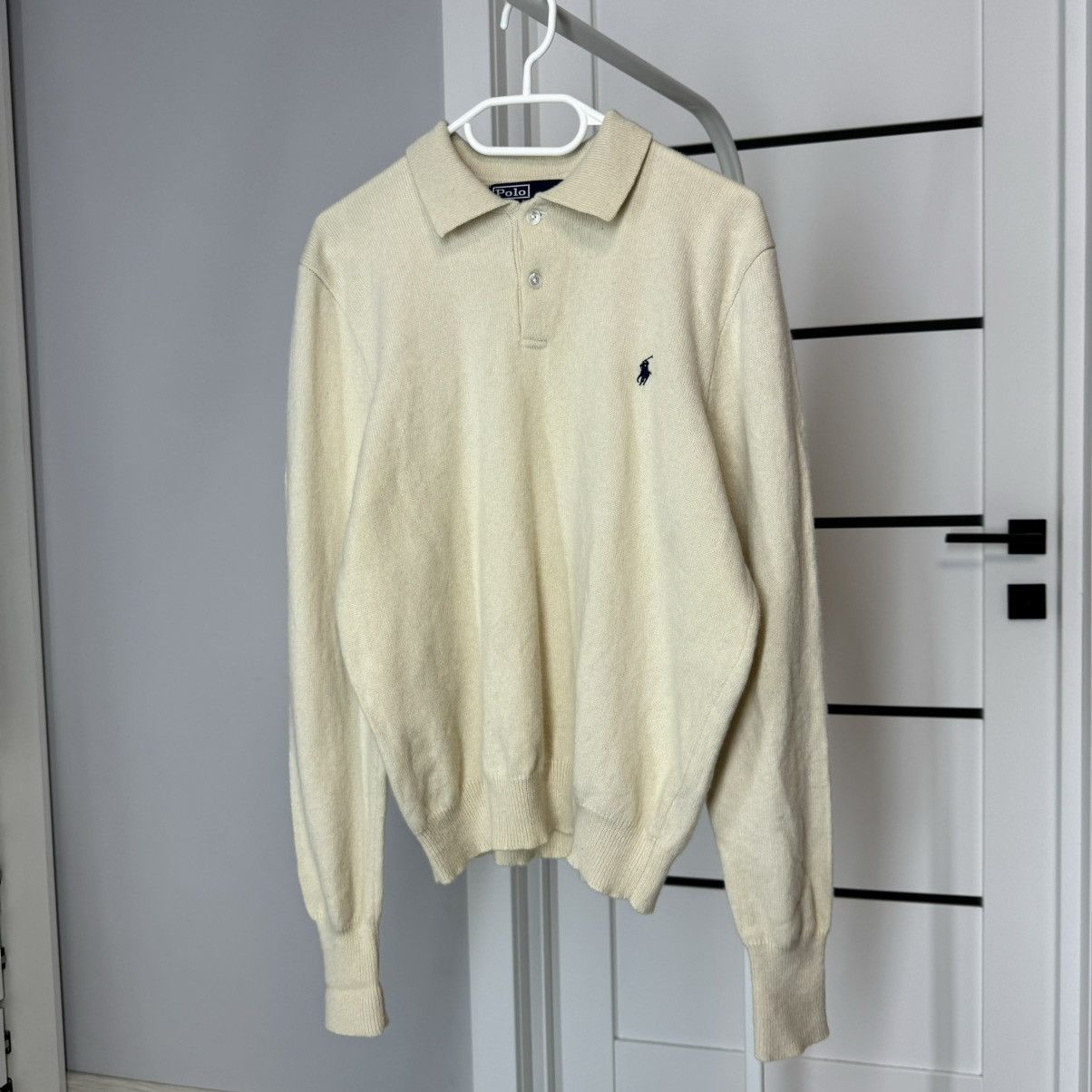 Pre-owned Polo Ralph Lauren Vintage Sweater T 100% Lambs Wool In White