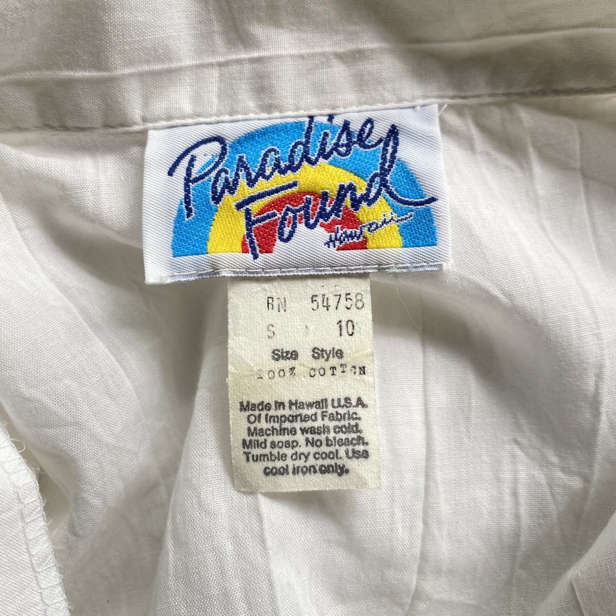 Vintage Paradise Found White V-Neck Tie Shirt Size US S / EU 44-46 / 1 - 12 Thumbnail