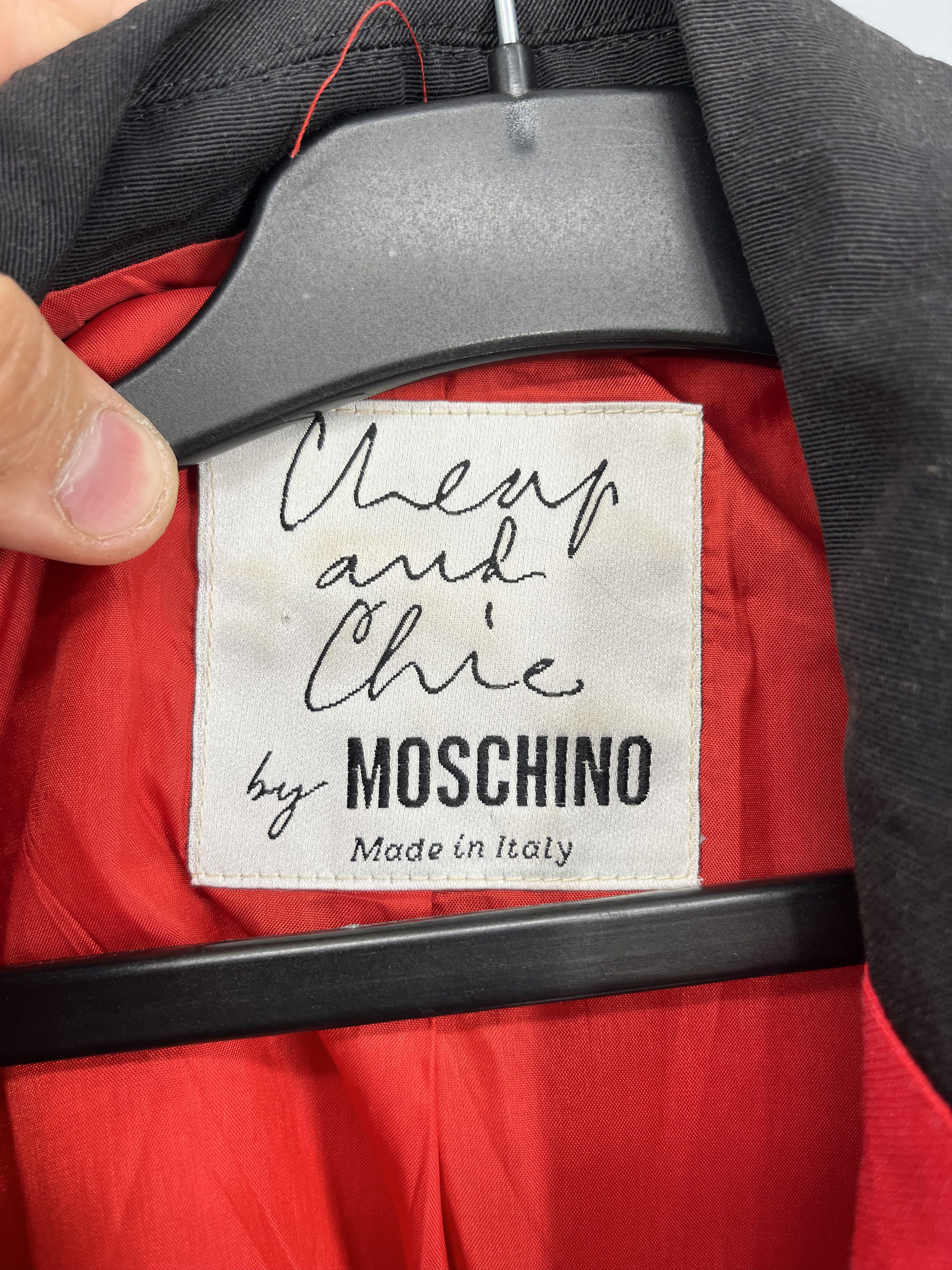 Moschino MOSCHINO Cheap and Chic 1990s Red Double Breast Crop Jacket Size M / US 6-8 / IT 42-44 - 6 Thumbnail