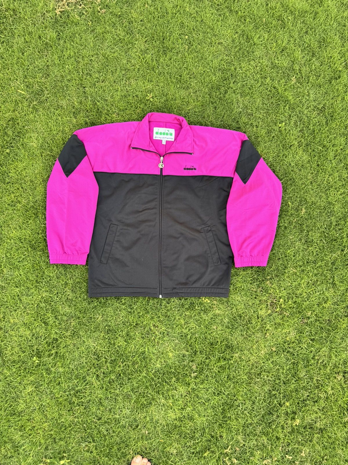 Diadora vintage Diadora nylon windbreaker jacket in pink and black Size US XL / EU 56 / 4 - 1 Thumbnail