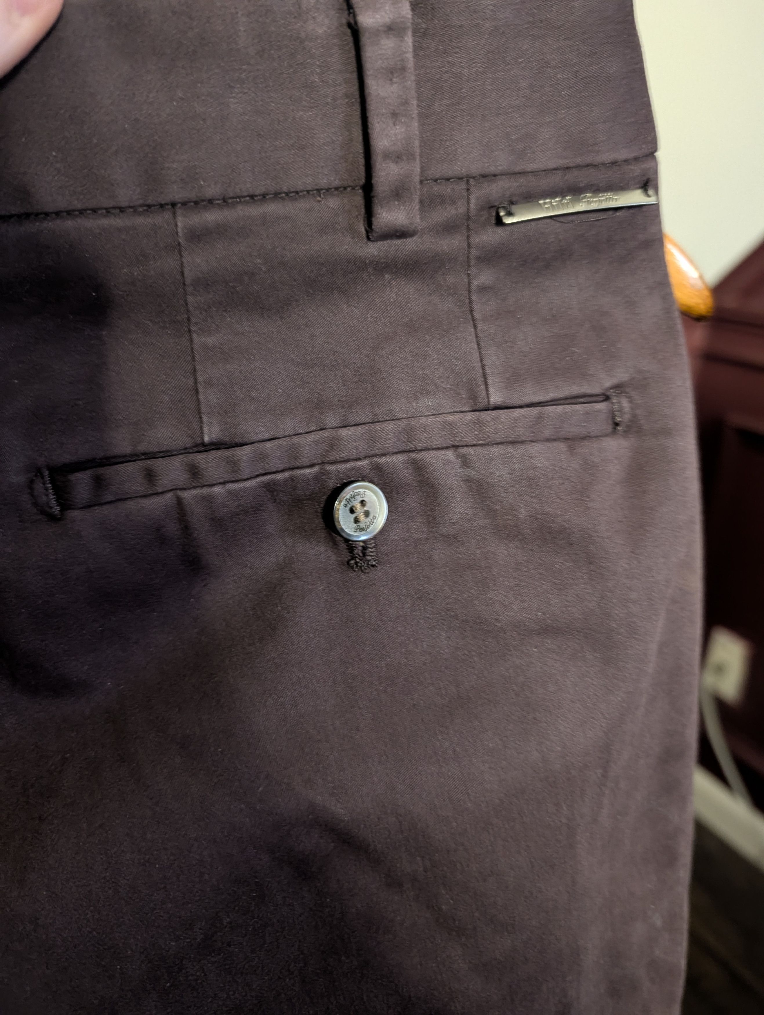 Hiltl Perfetto brown/purple cotton chino pants 34 Size US 34 / EU 50 - 7 Thumbnail