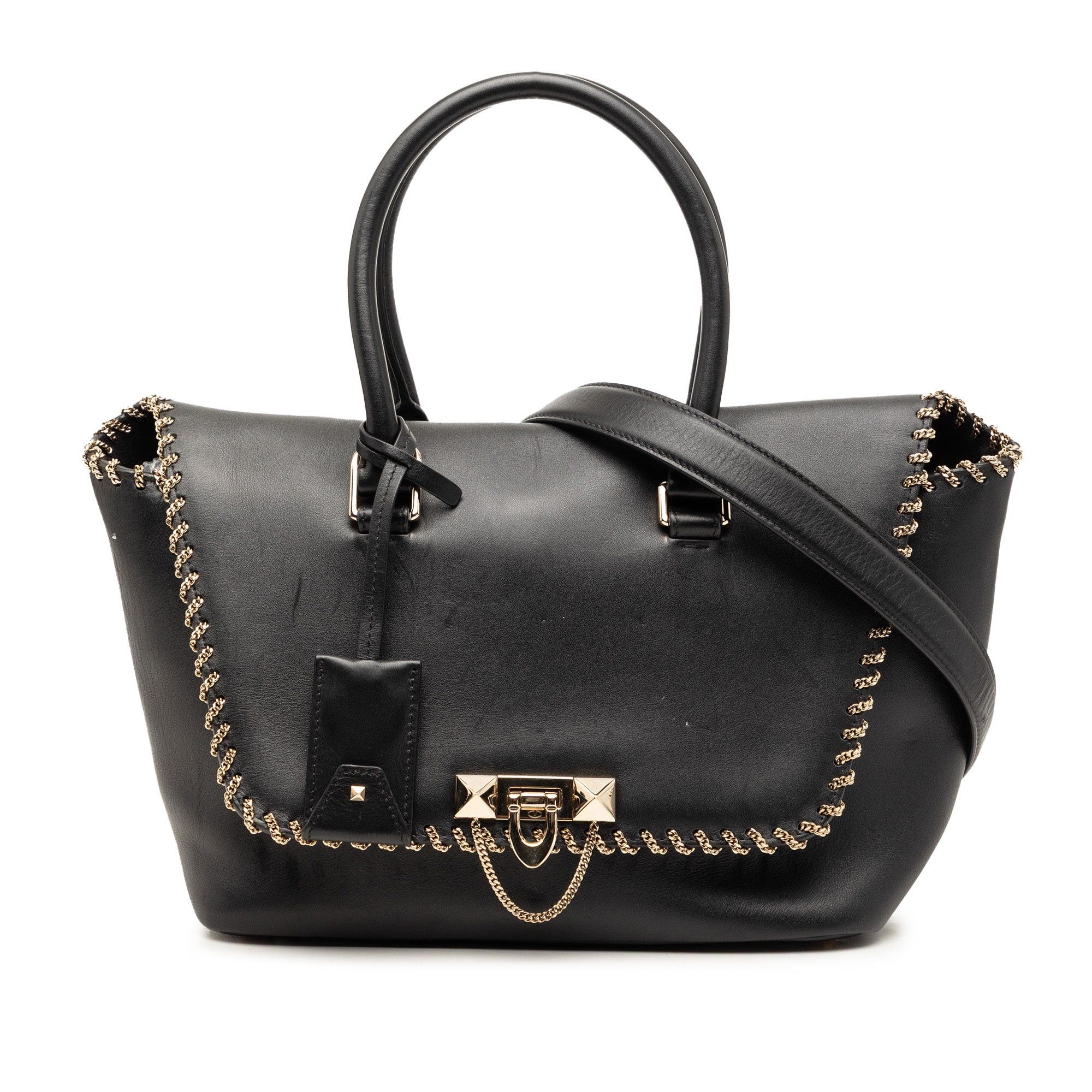 Valentino Leather Demilune Whipstitch Satchel Size ONE SIZE - 1 Thumbnail