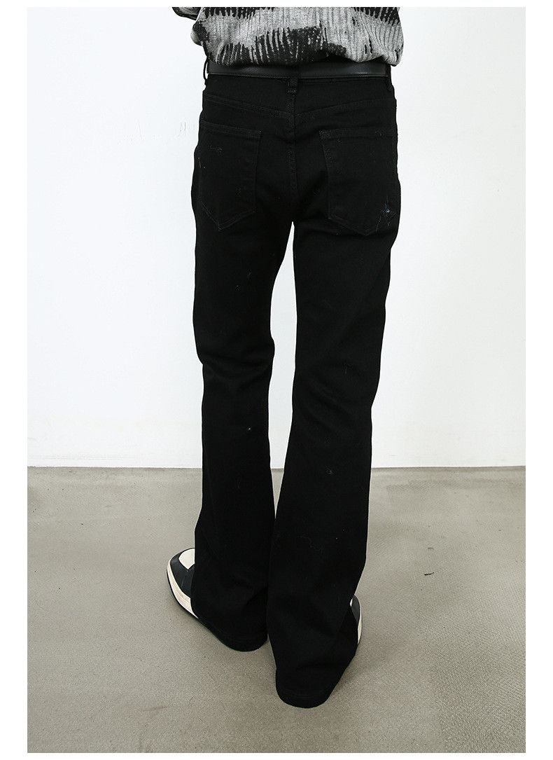 Japanese Brand Black men's trendy cleanfit flared stretch jeans Size US 32 / EU 48 - 4 Thumbnail