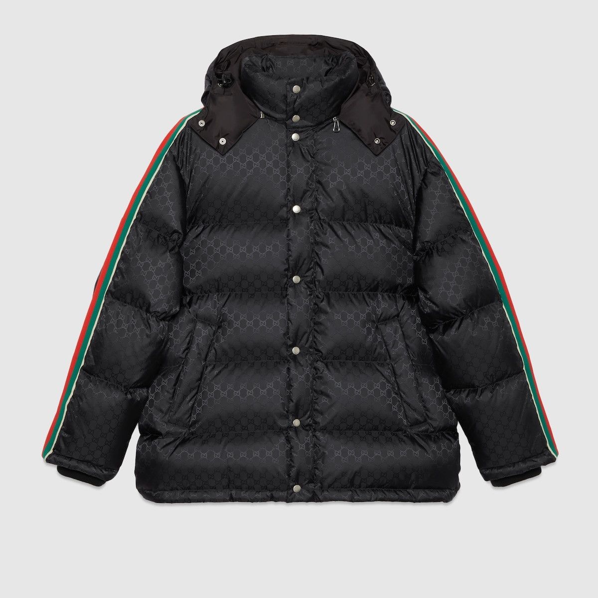Gucci o1s1wg110725 GG Nylon Jacquard Jacket With Web in Black Size US L / EU 52-54 / 3 - 1 Thumbnail