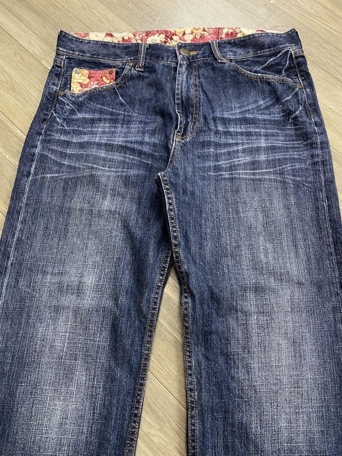 Japanese Brand 2000s Karakuri Tamashii Ed Hardy Style Embroidery Koi Jeans Size US 32 / EU 48 - 15 Thumbnail