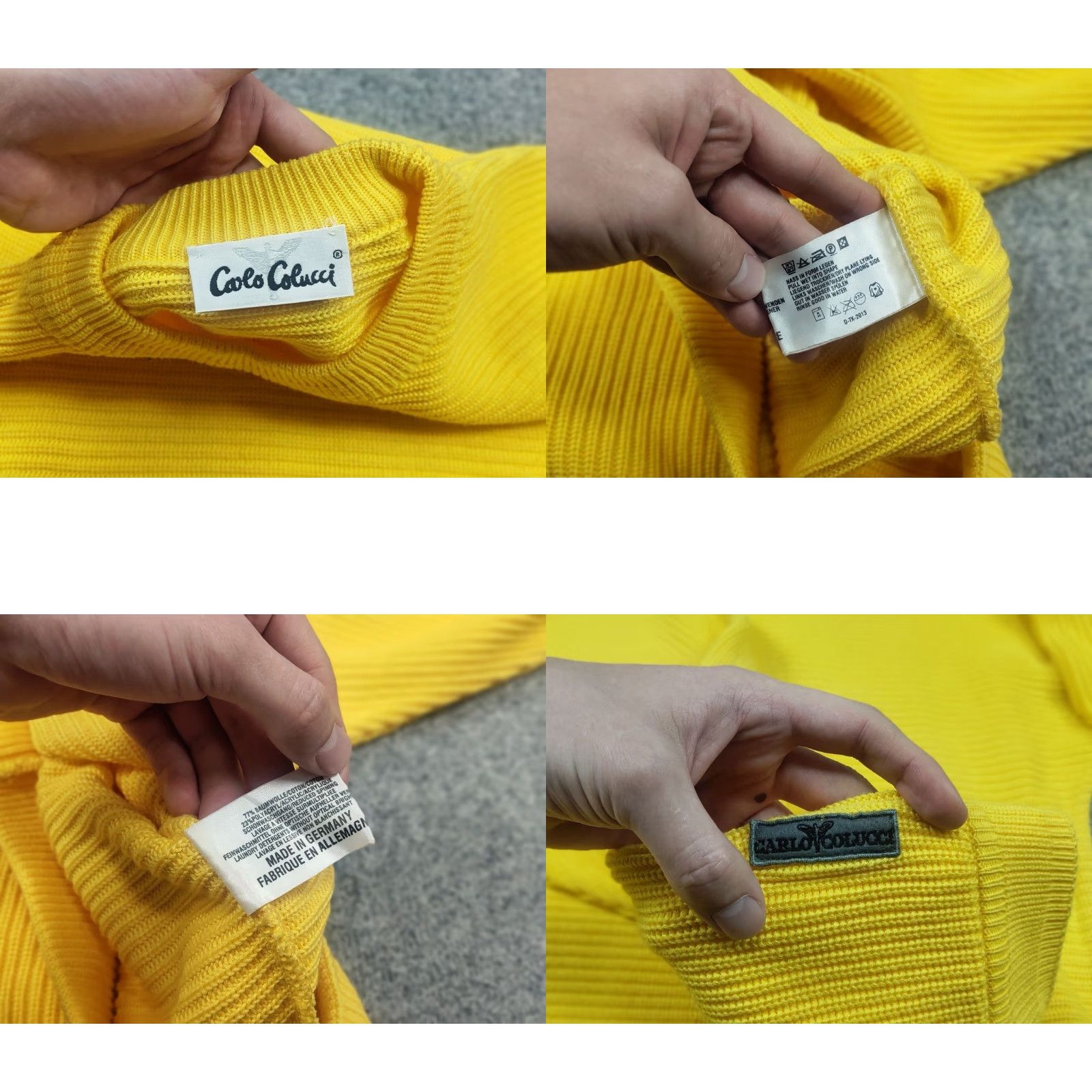 Carlo Colucci VINTAGE Carlo Colucci Logo Yellow Knit Cotton Blend Sweater M Wool? No, Cotton Blend Size US M / EU 48-50 / 2 - 10 Thumbnail