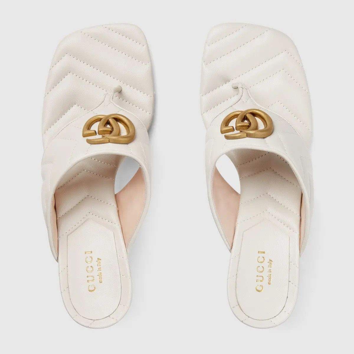 Gucci o1s1wg110225 Thong Sandals in White Size US 10.5 / IT 40.5 - 4 Thumbnail