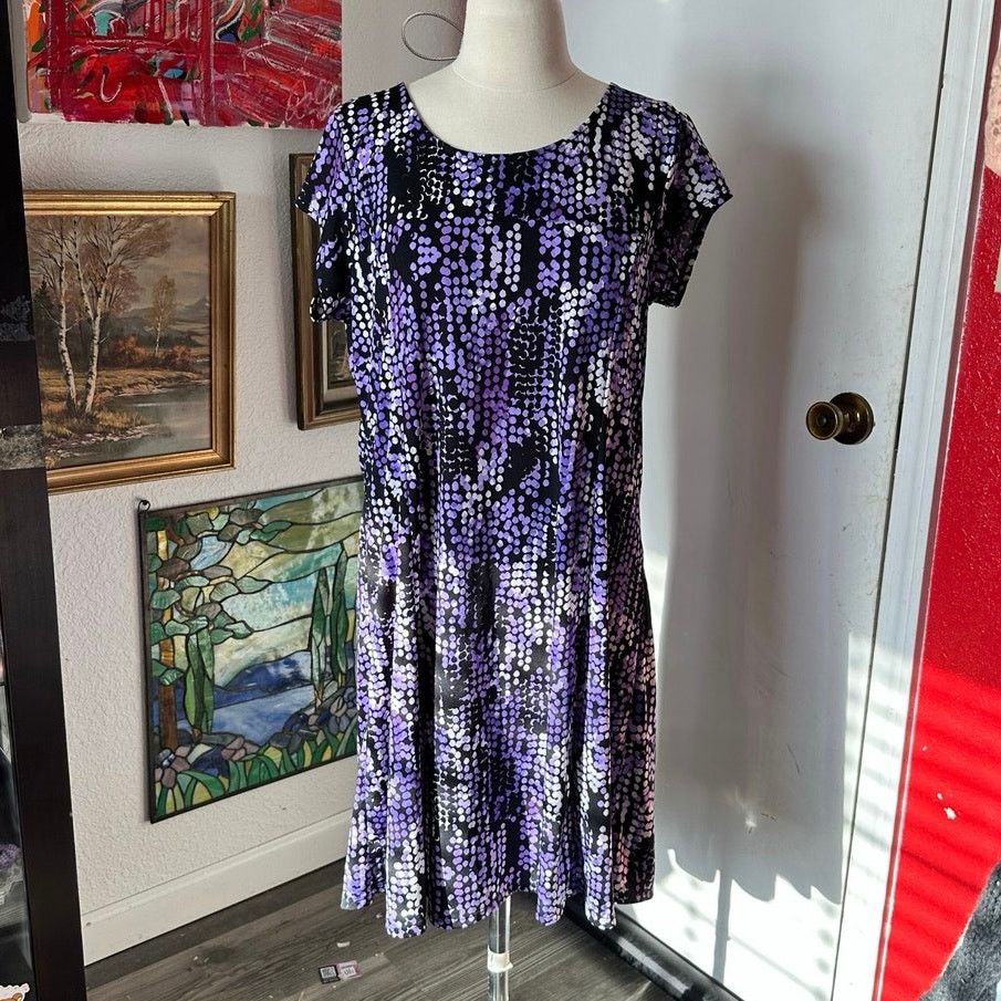 Other my collection purple and black shirt dress Size L / US 10 / IT 46 - 1 Thumbnail