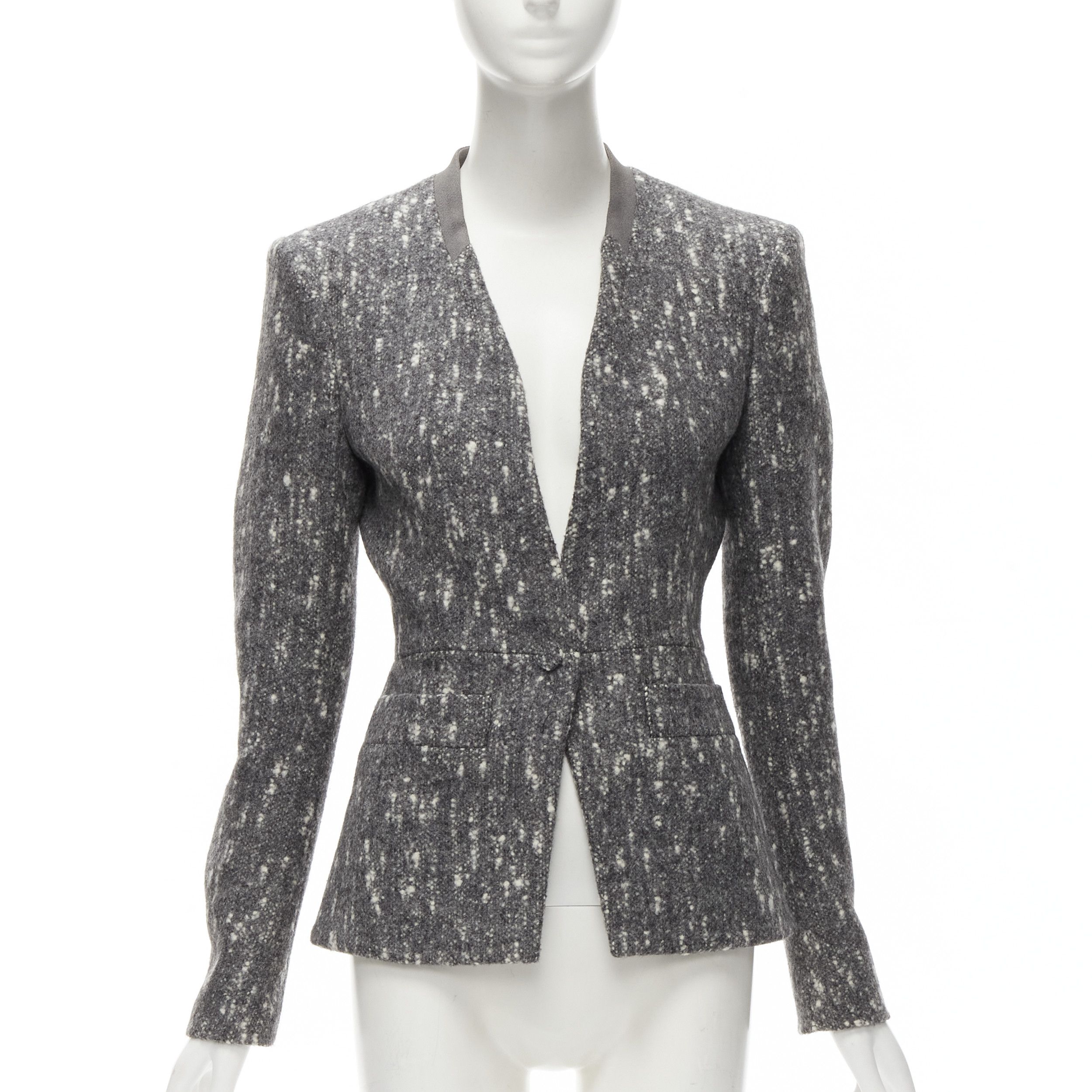 Balenciaga BALENCIAGA Ghesquiere 2009 grey white speckled fitted blazer jacket FR38 M Size M / US 6-8 / IT 42-44 - 1 Thumbnail