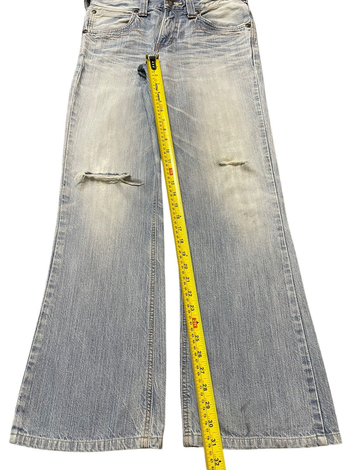 Edwin Edwin XV Exclusive Vintage Light Wash Distress Wide Leg Jean Size US 32 / EU 48 - 14 Thumbnail