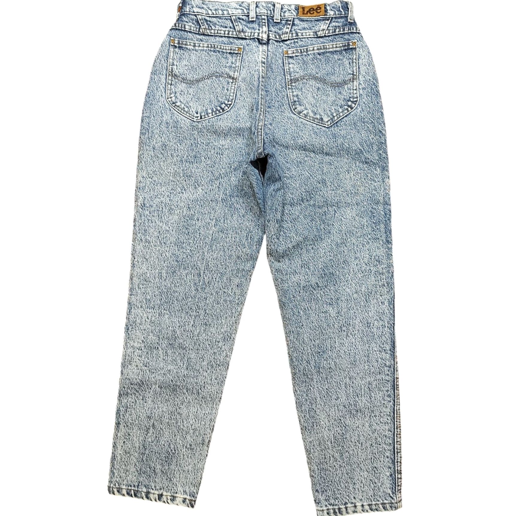 Lee VINTAGE Lee Acid Wash Mom Jeans Womens 27 X 27 Inseam High Waist Made in USA Jeans Blue 80s 90s USA Size 27" / US 4 / IT 40 - 2 Thumbnail