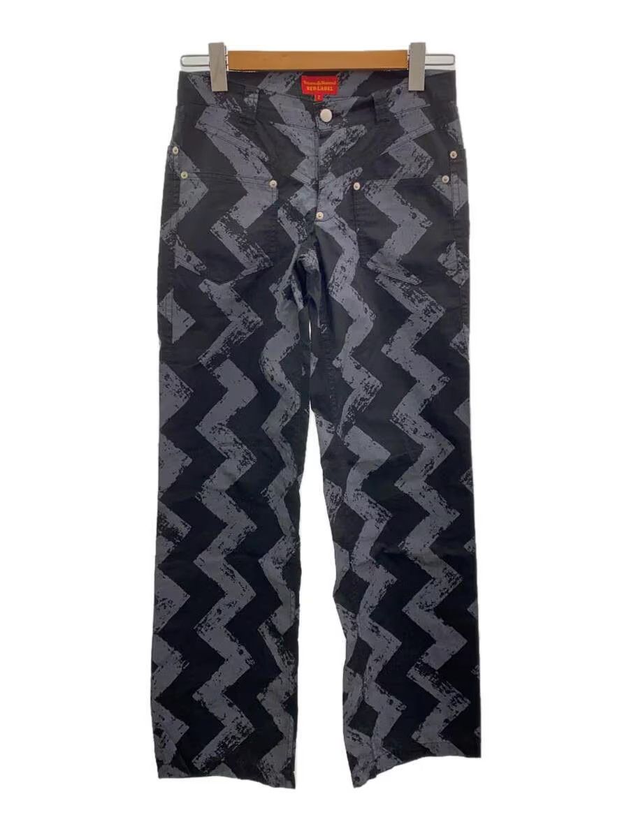 image of Vivienne Westwood Zig Zag Straight Leg Pants in Black, Men's (Size 29)